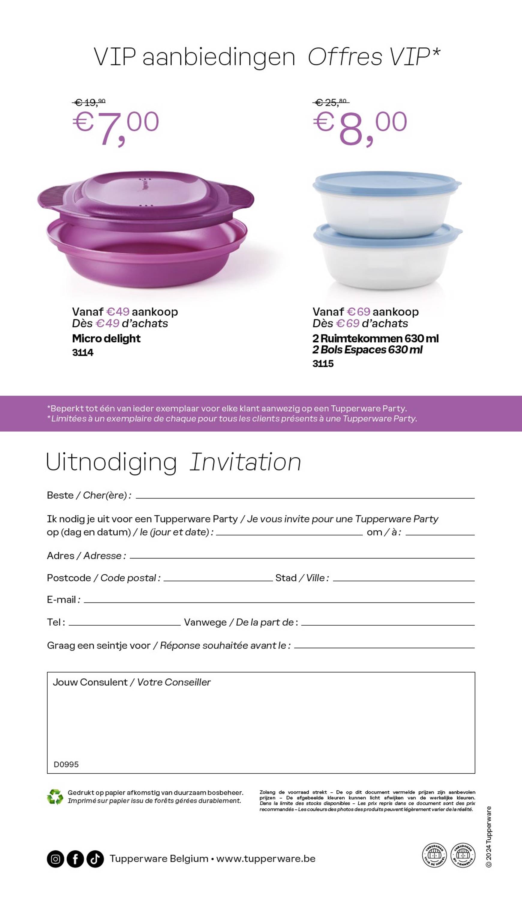 Tupperware - Maandelijkse promoties folder geldig vanaf 04.11. - 01.12. 12