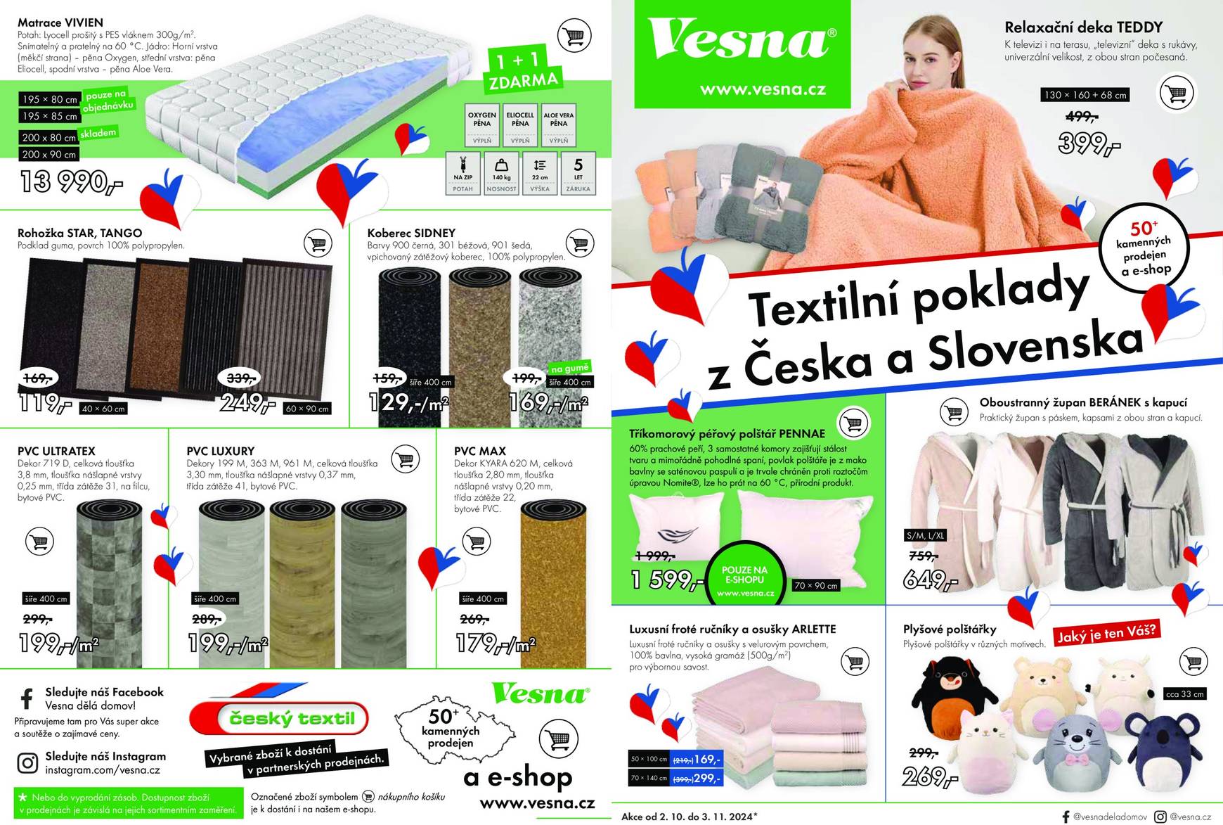 Leták Vesna - Textilní poklady z Česka a Slovenska od 02.10. do 03.11.