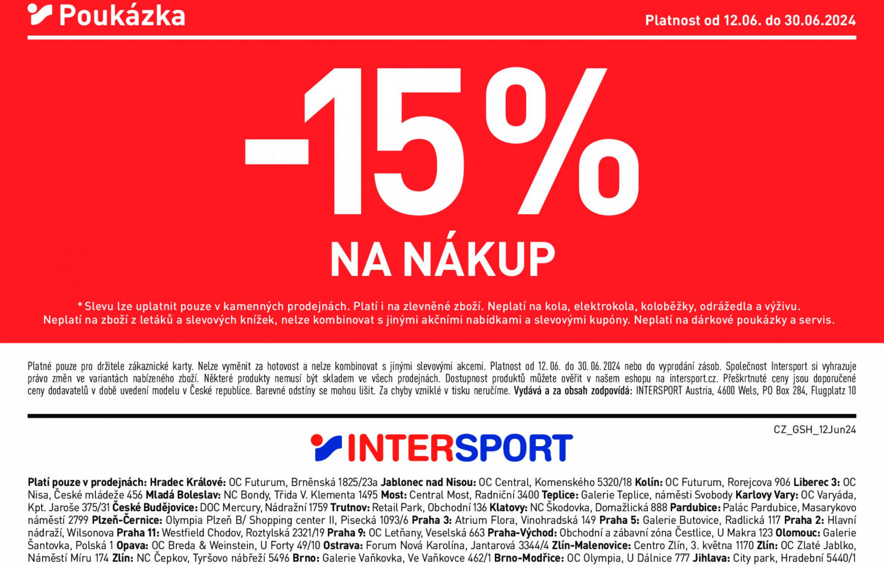 Leták Intersport aktuální 12.06. - 30.06. 28