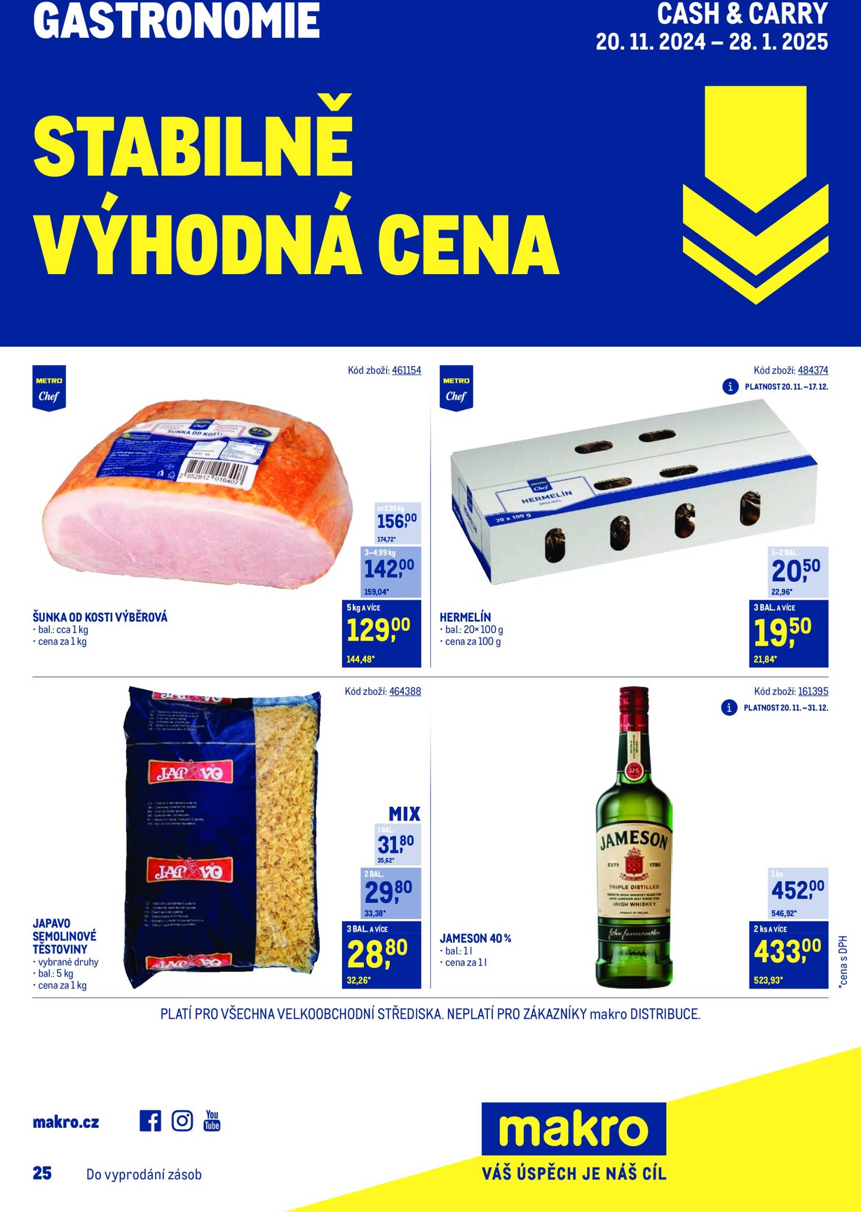 Leták Makro - Stabilně výhodná cena Gastronomie od 20.11. do 28.01.