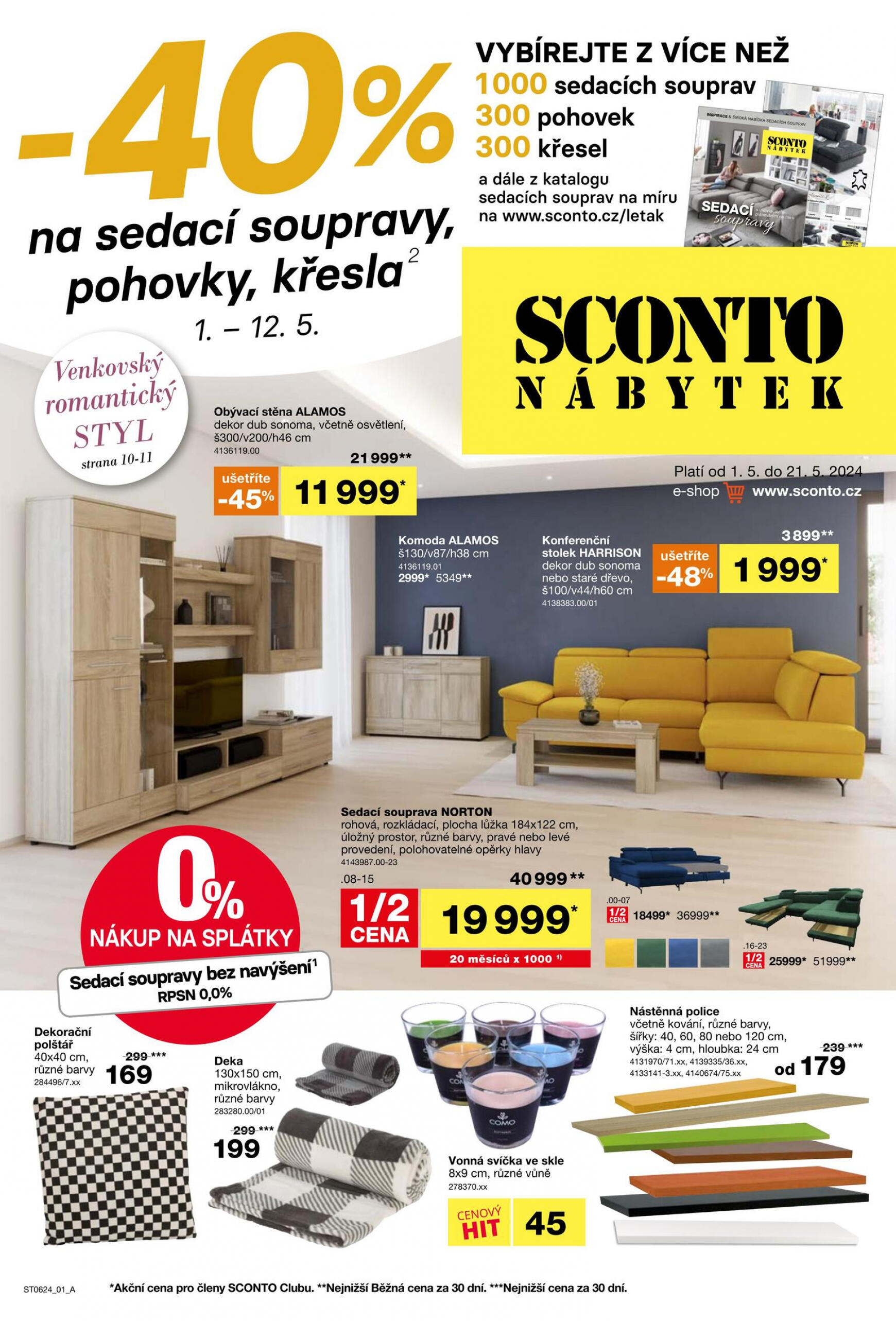 Leták SCONTO nábytek aktuální 01.05. - 12.05.