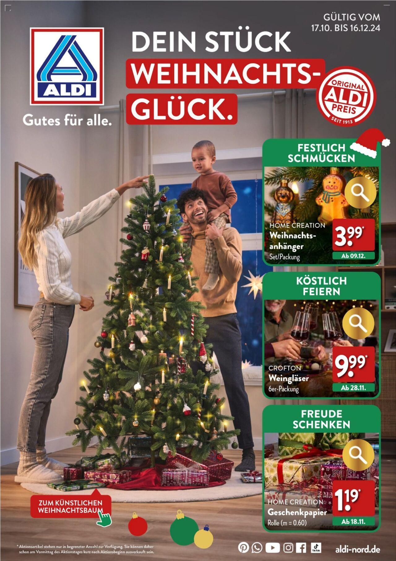 Aldi Weihnachten Deko und Geschenke 17.10.2024 - 16.12.2024