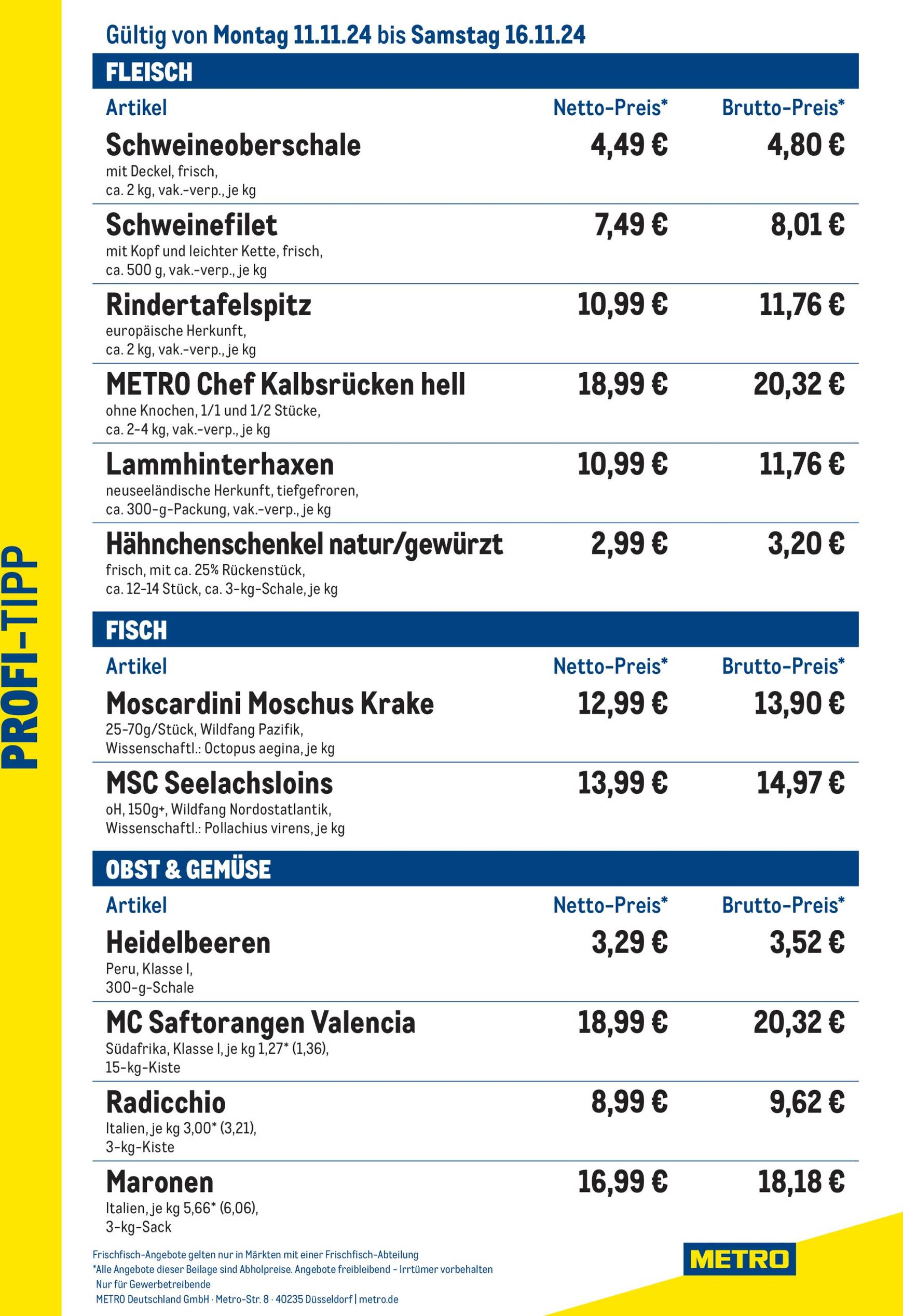 Metro - Profi-Tipp-Prospekt gültig von 11.11. bis 16.11.