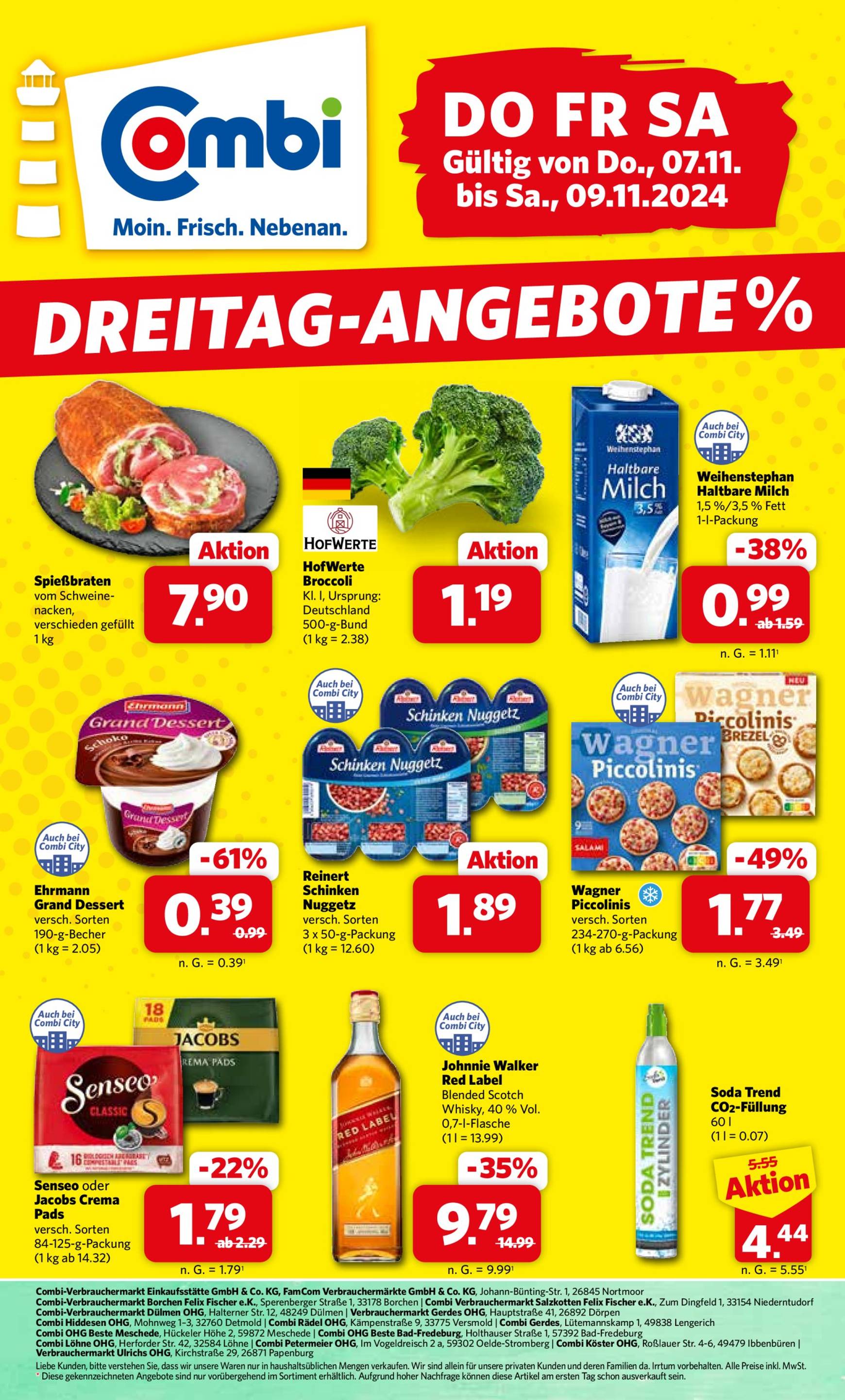 Combi - Dreitag Angebote-Prospekt gültig von 07.11. bis 09.11.