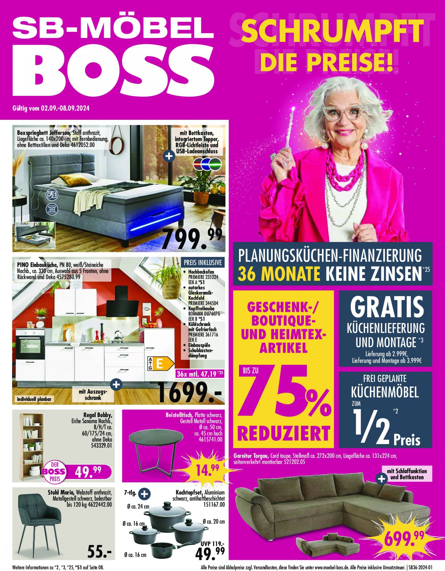 SB Möbel BOSS-Prospekt gültig ab 02.09. - 08.09.