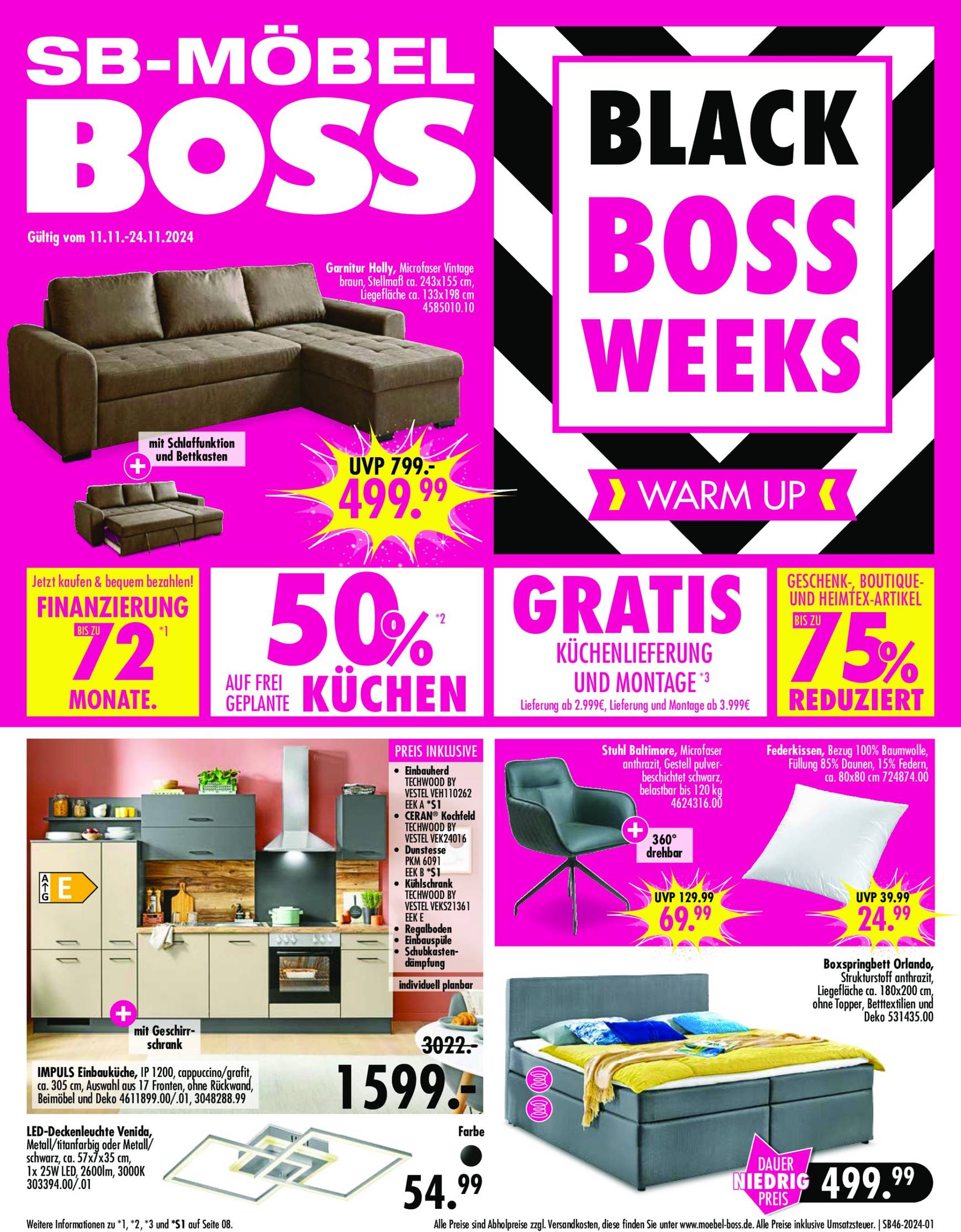 SB Möbel BOSS - Black friday-Prospekt gültig von 11.11. bis 24.11.