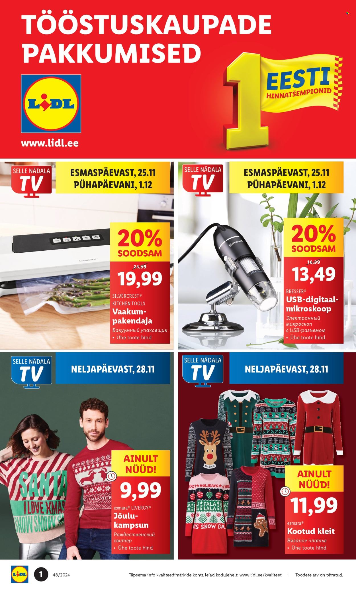 Lidl kliendileht - Tööstuskaupade pakkumised (25.11 - 1.12.2024)