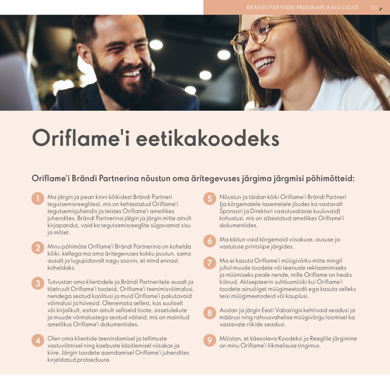 Oriflame kliendileht - Brändi Partneri Preemiaplaan 113