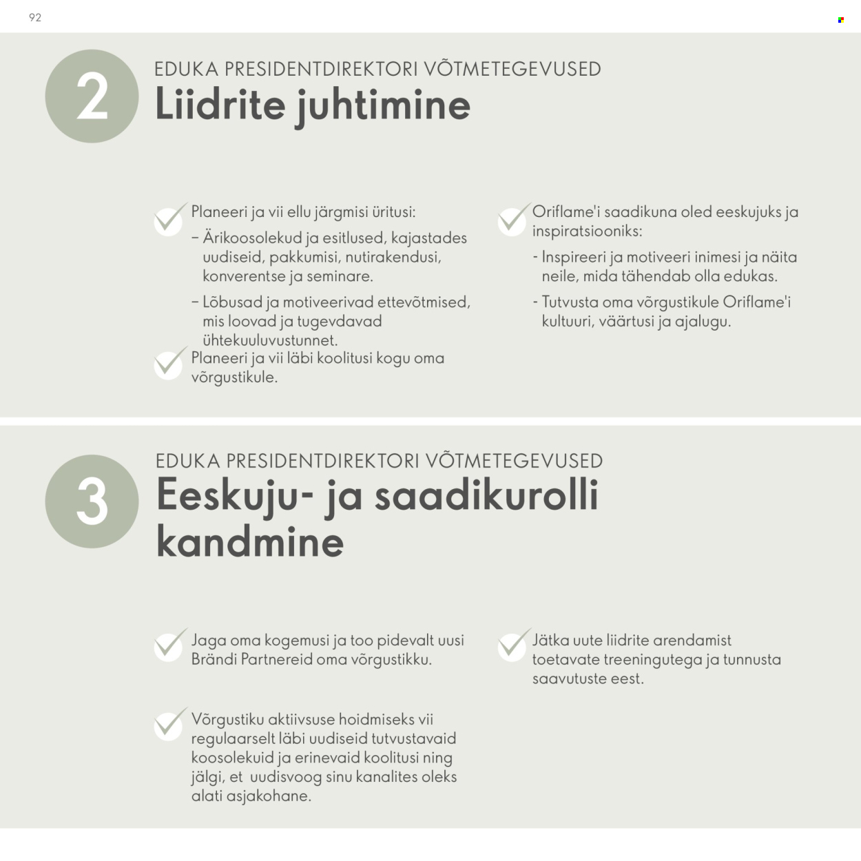 Oriflame kliendileht - Brändi Partneri Preemiaplaan 92