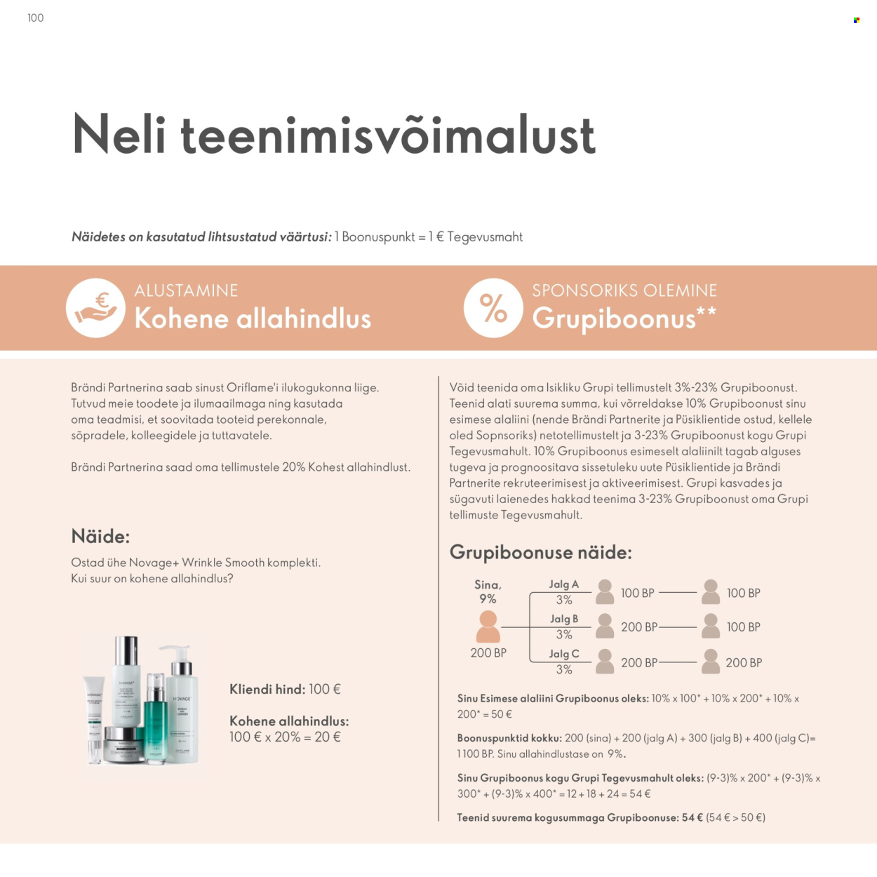 Oriflame kliendileht - Brändi Partneri Preemiaplaan 100