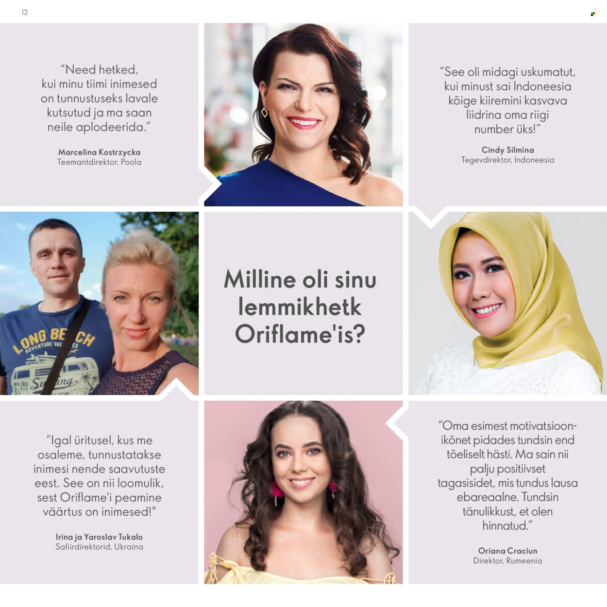 Oriflame kliendileht - Brändi Partneri Preemiaplaan 12