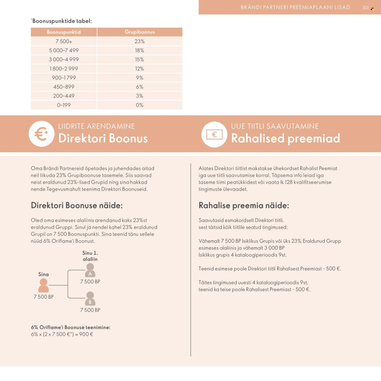 Oriflame kliendileht - Brändi Partneri Preemiaplaan 101