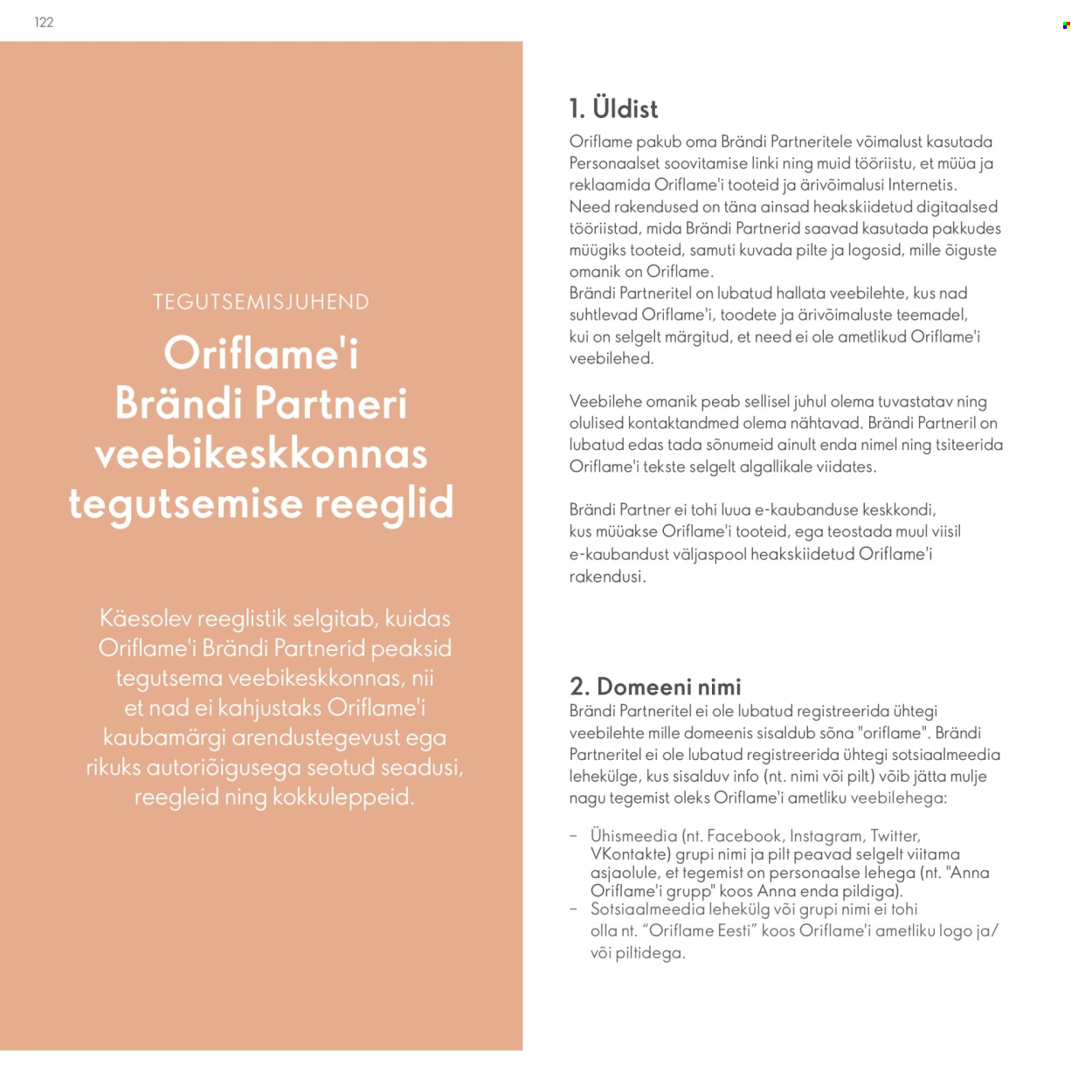 Oriflame kliendileht - Brändi Partneri Preemiaplaan 122