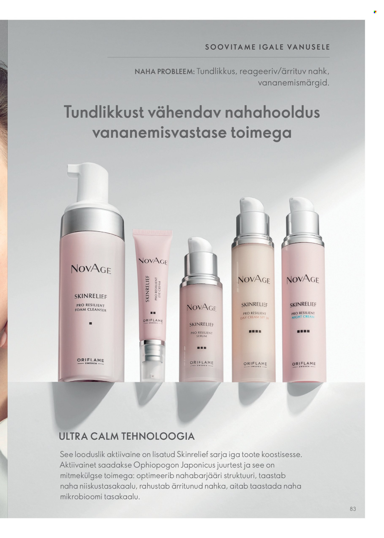 Oriflame kliendileht - Novage+ tootejuht 83