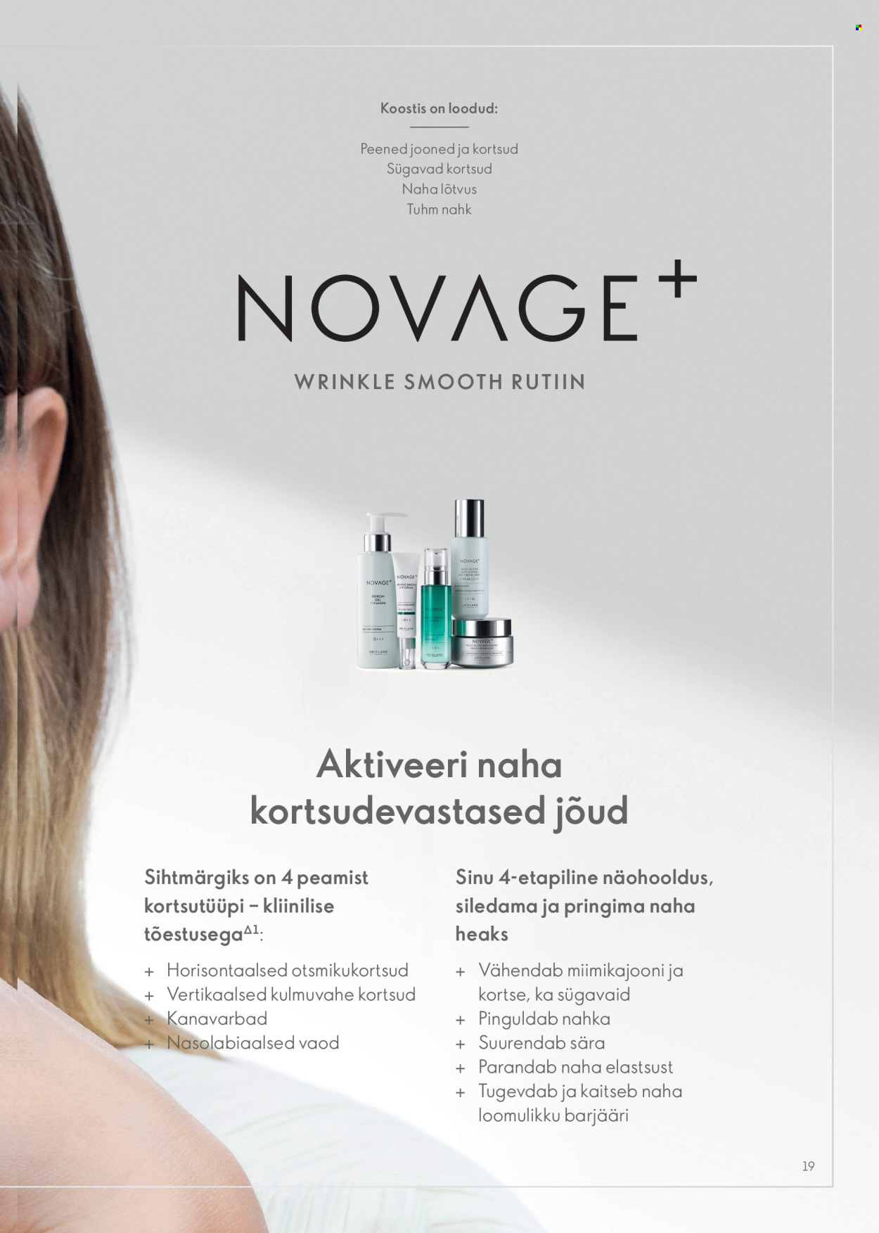 Oriflame kliendileht - Novage+ tootejuht 19