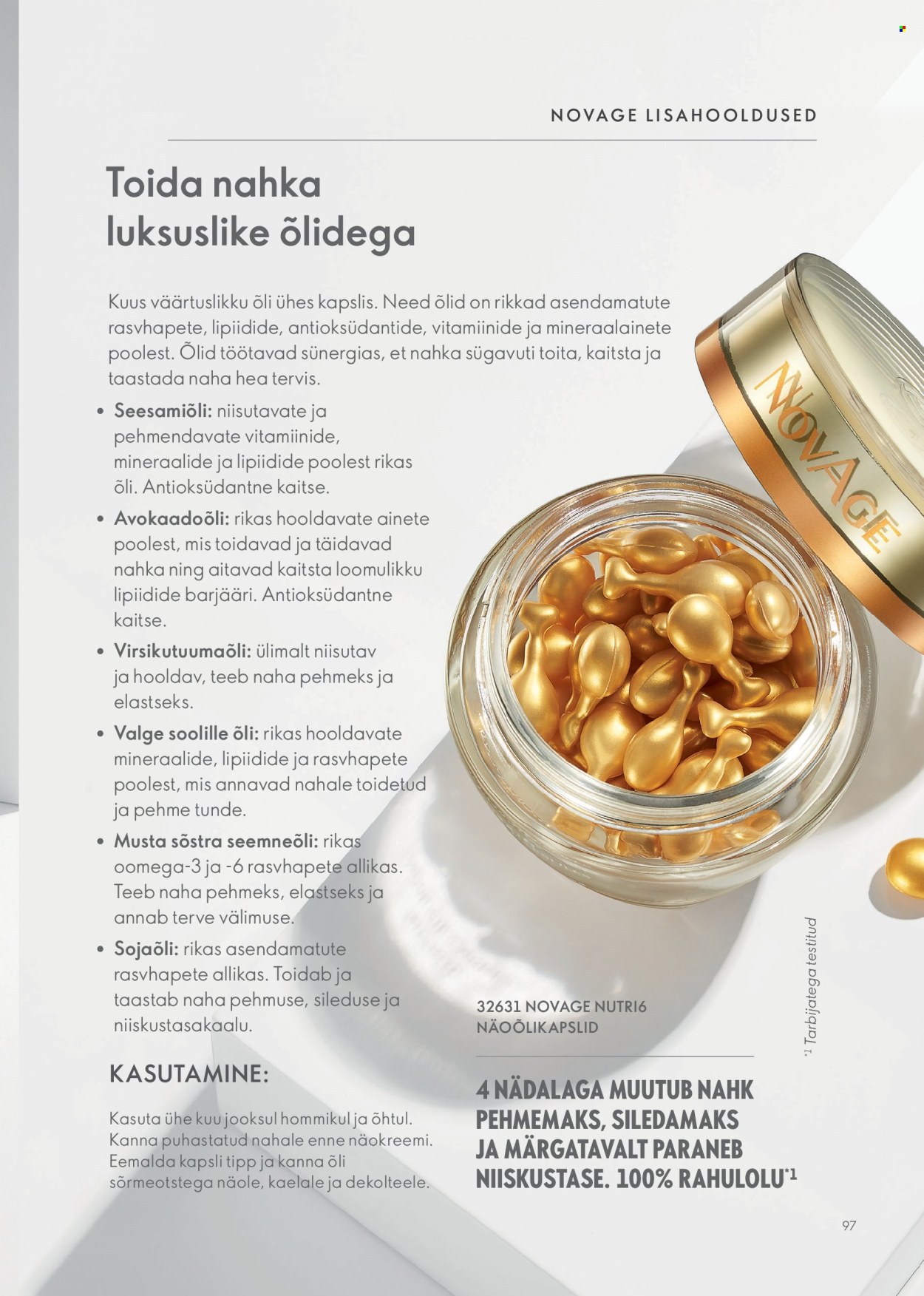 Oriflame kliendileht - Novage+ tootejuht 97