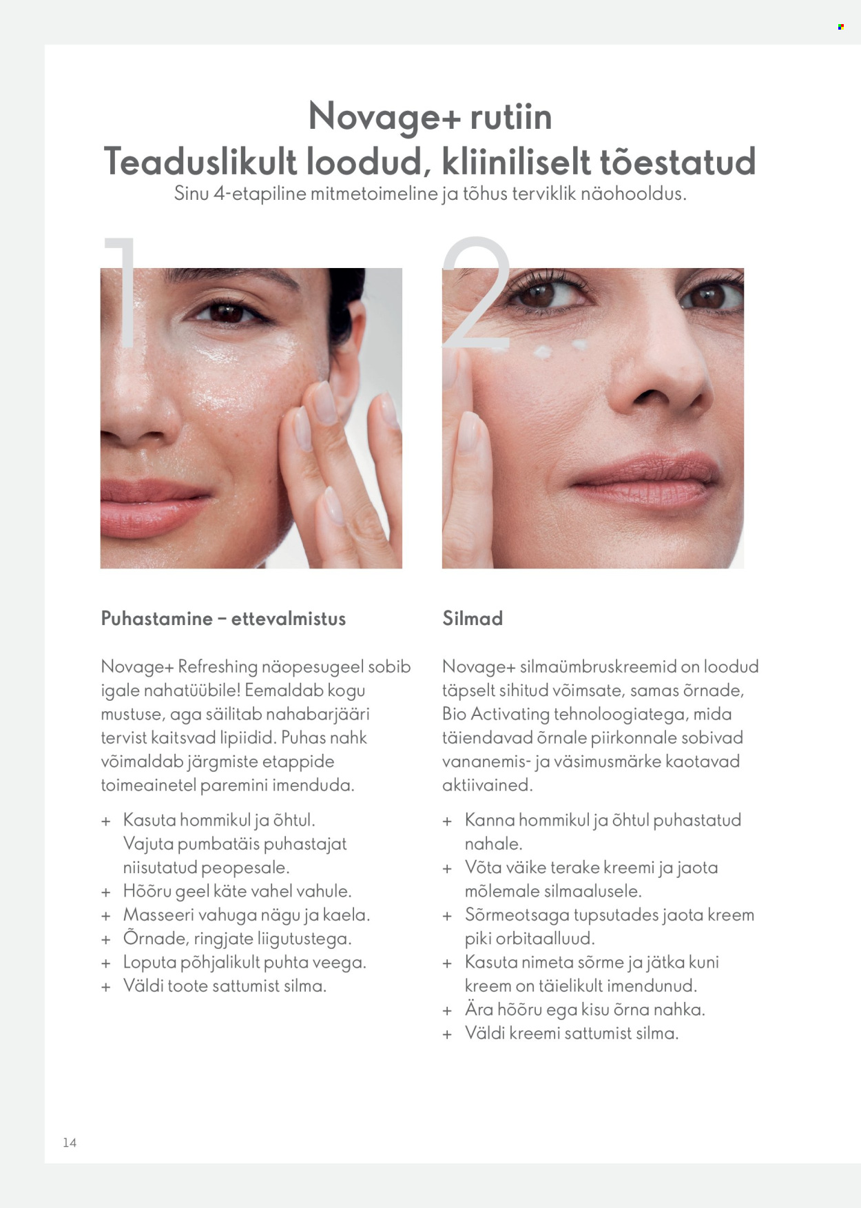 Oriflame kliendileht - Novage+ tootejuht 14