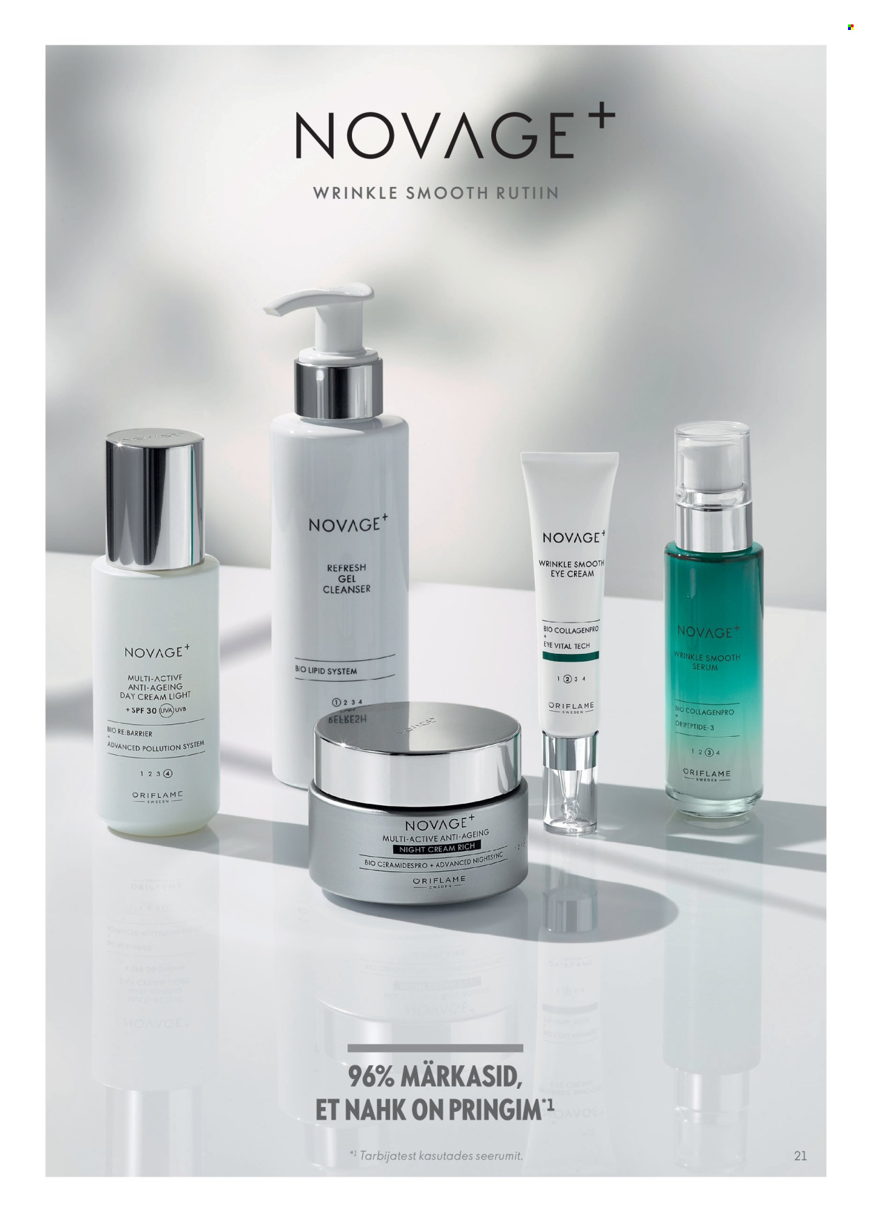 Oriflame kliendileht - Novage+ tootejuht 21