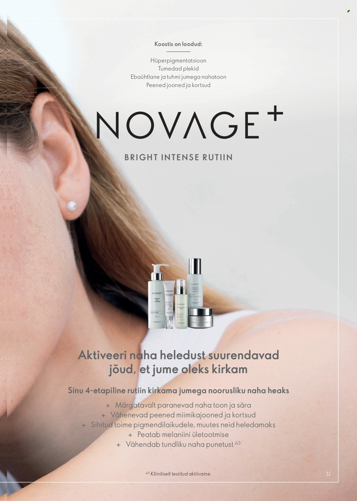 Oriflame kliendileht - Novage+ tootejuht 31