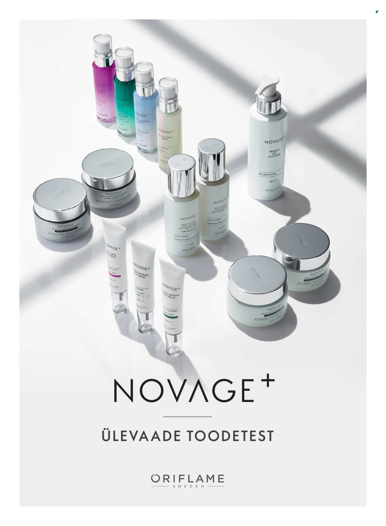 Oriflame kliendileht - Novage+ tootejuht