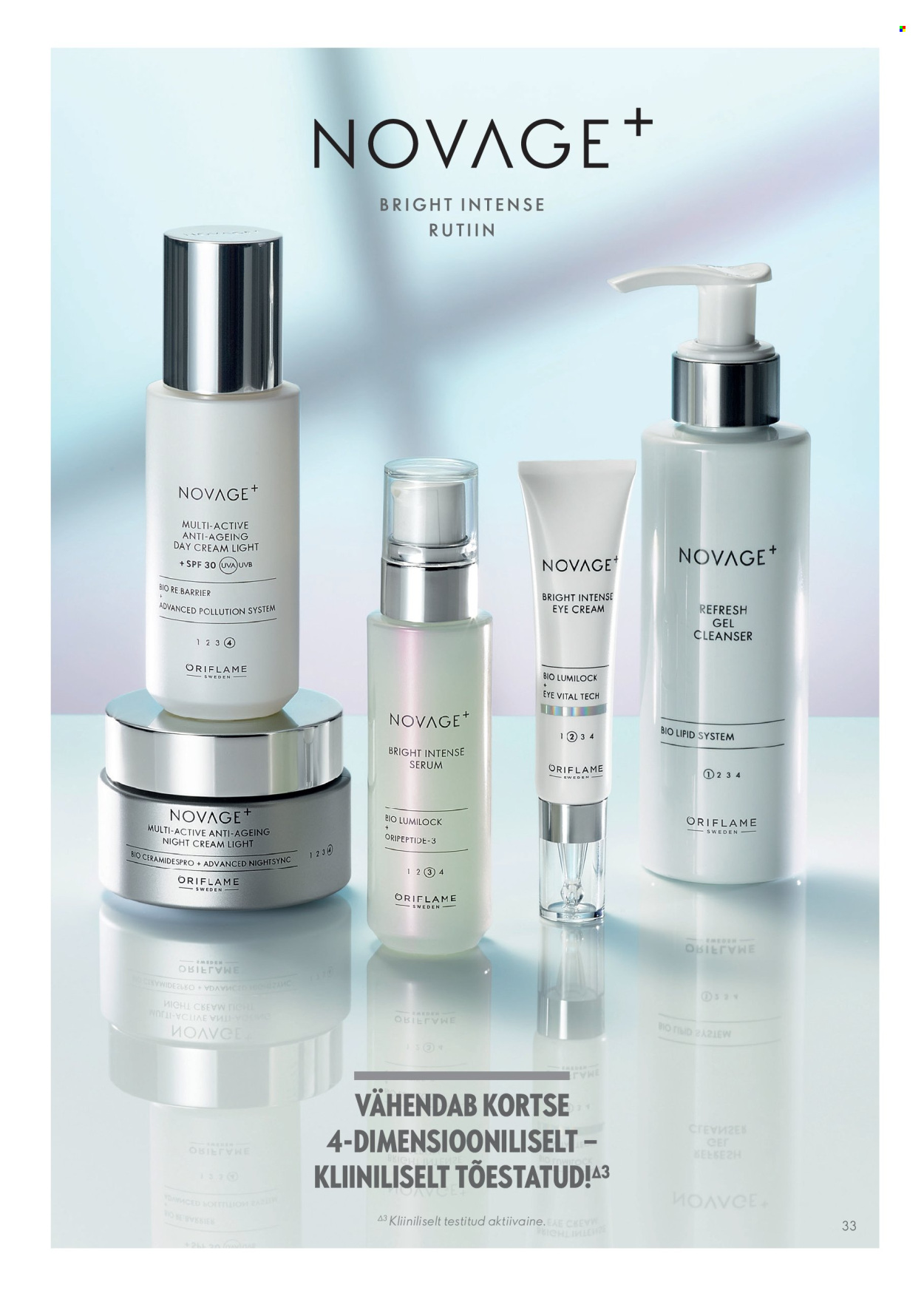 Oriflame kliendileht - Novage+ tootejuht 33