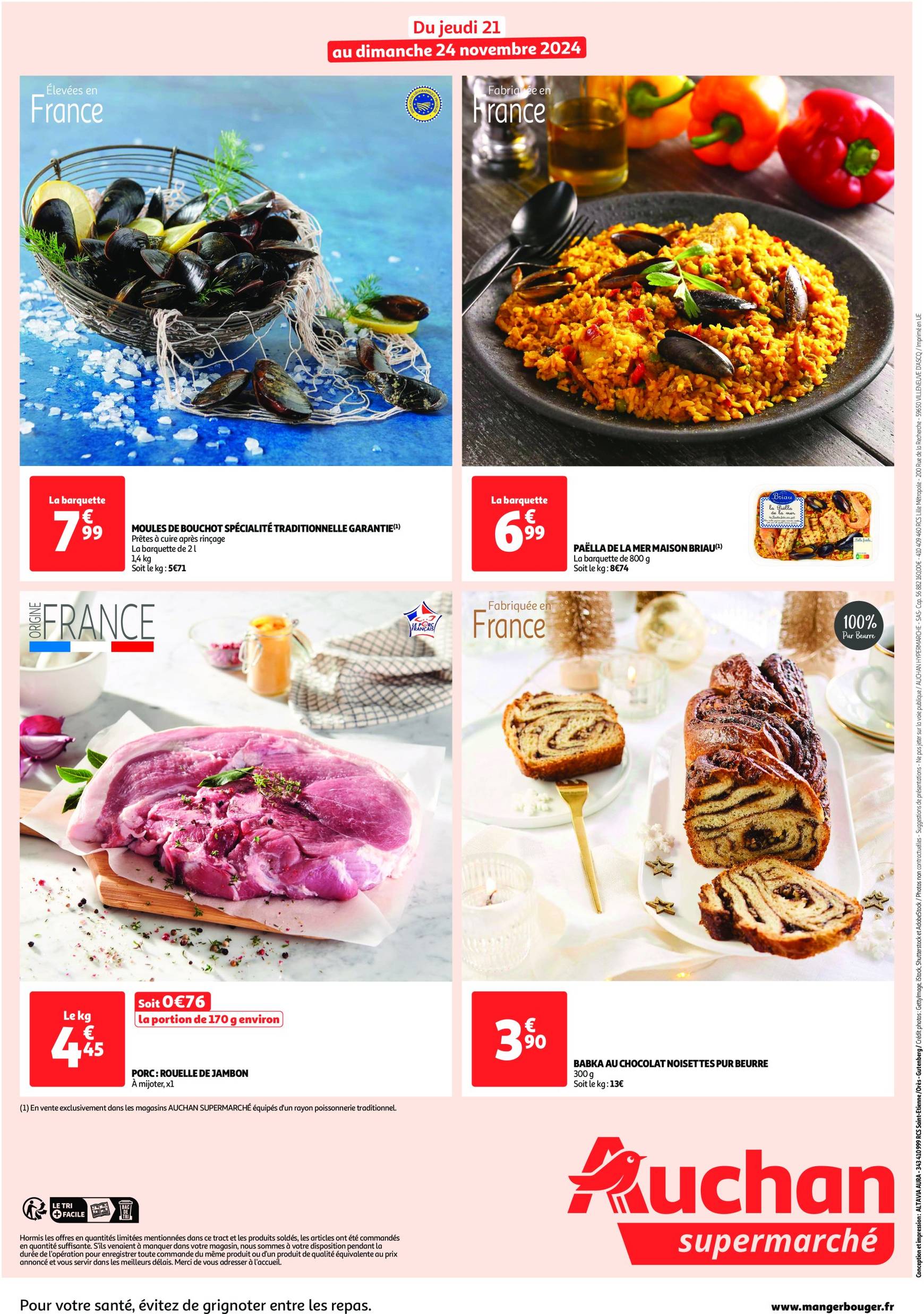 Catalogue Auchan supermarché - Les bons plans du week-end dans votre super ! valable dès 21.11. - 24.11. 2