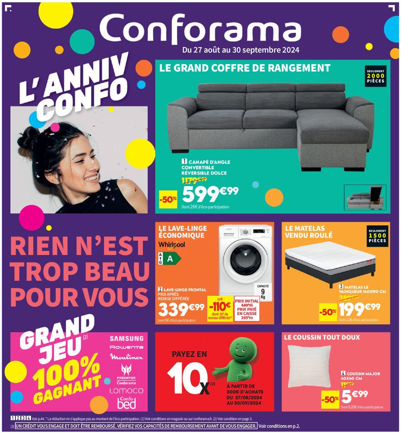 Conforama catalogue à partir du 27/08/2024 - 30/09/2024