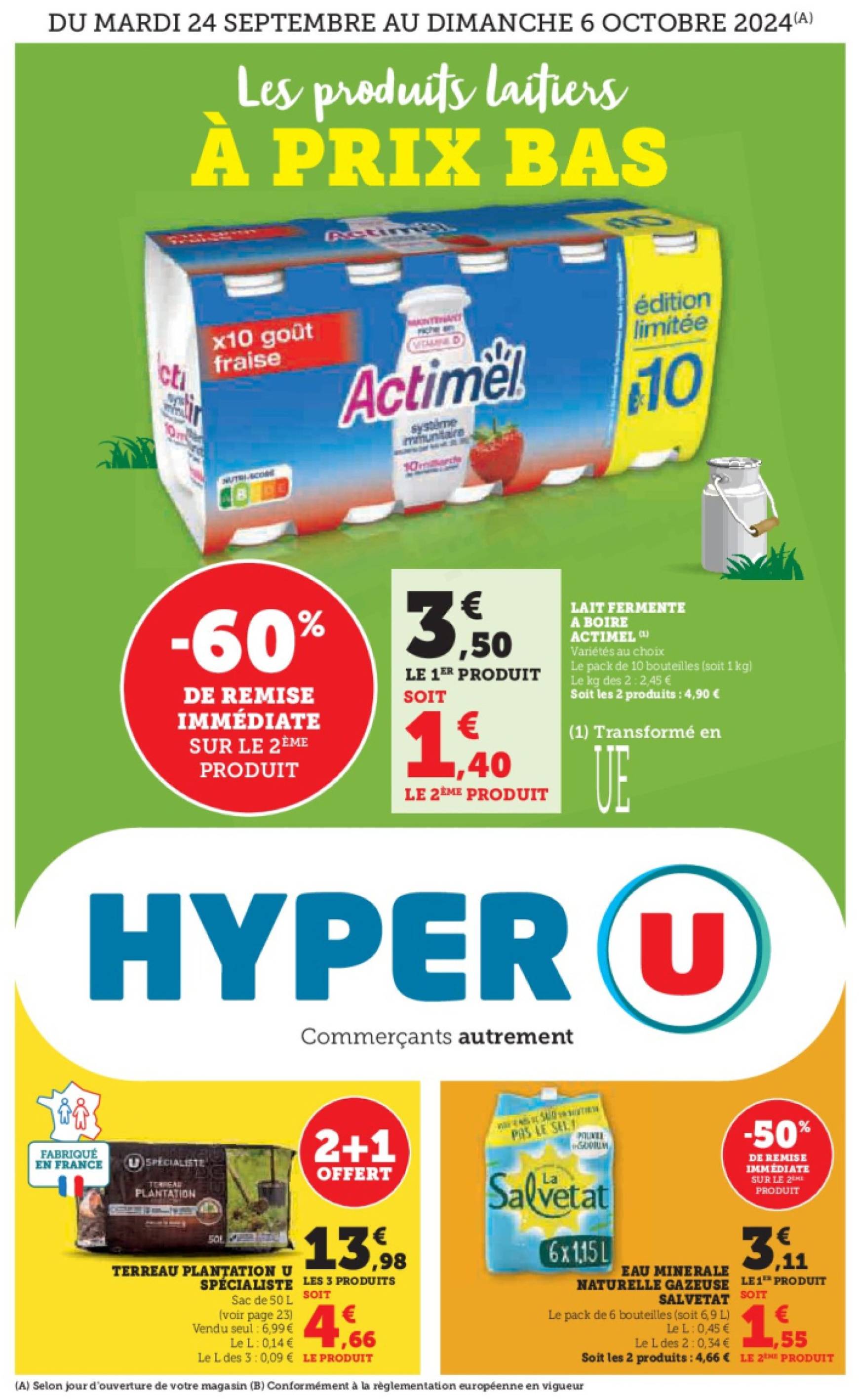 Catalogue Hyper U - Les prix bas de la semaine valable dès 24.09. - 06.10.