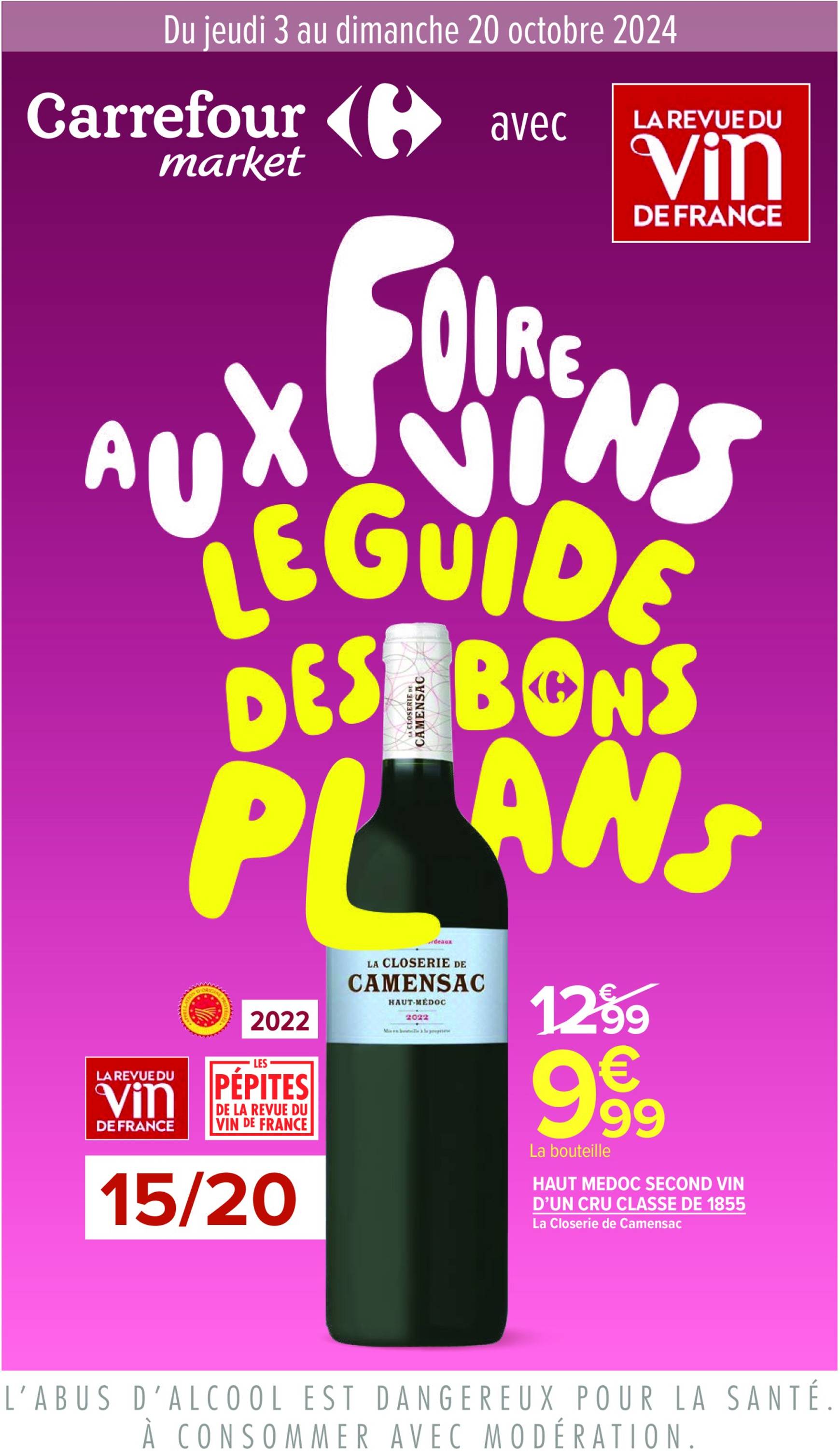 Catalogue Carrefour Market - Aux Foire Vins valable dès 03.10. - 20.10.