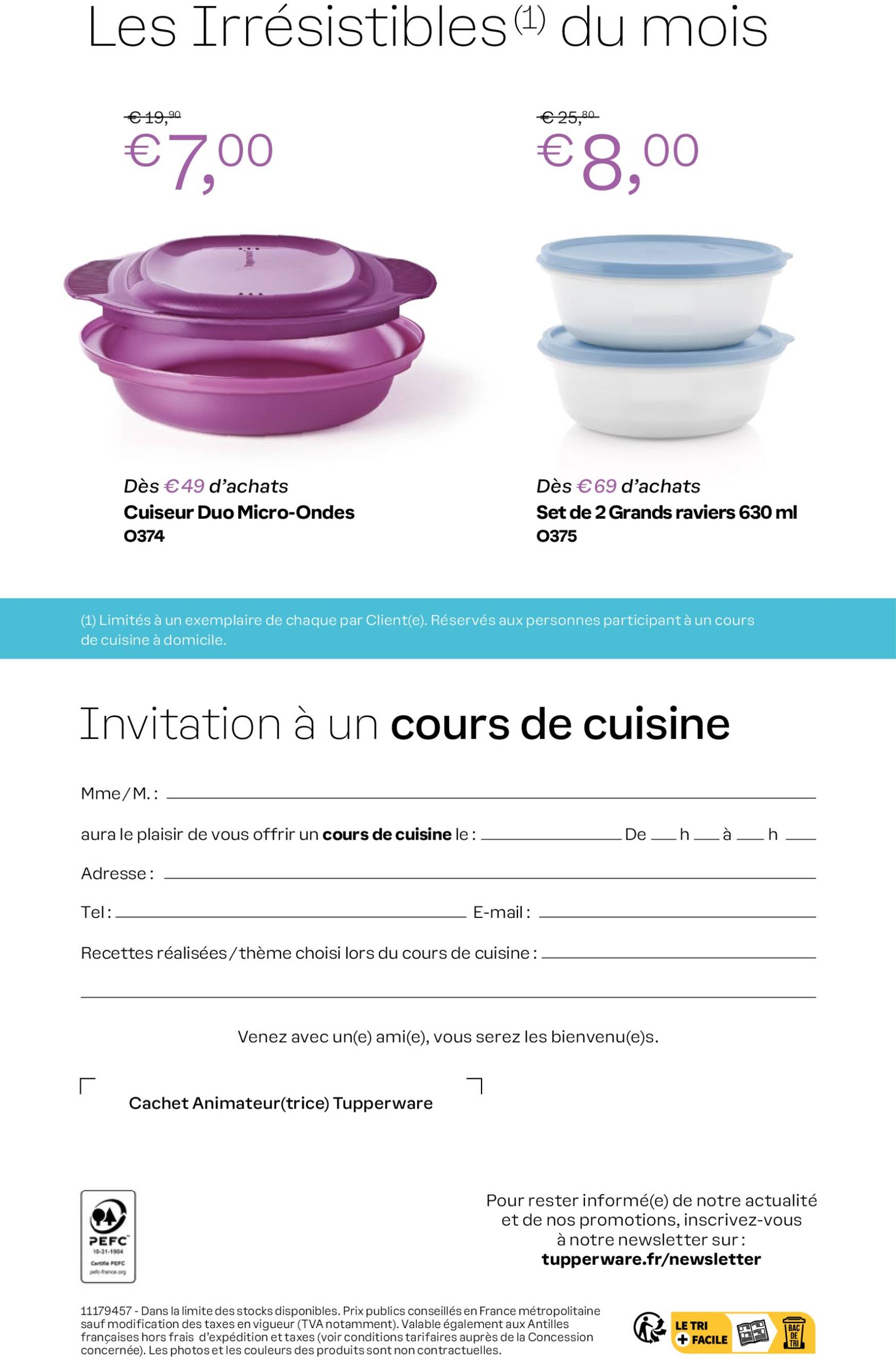 Catalogue Tupperware valable dès 04.11. - 01.12. 12