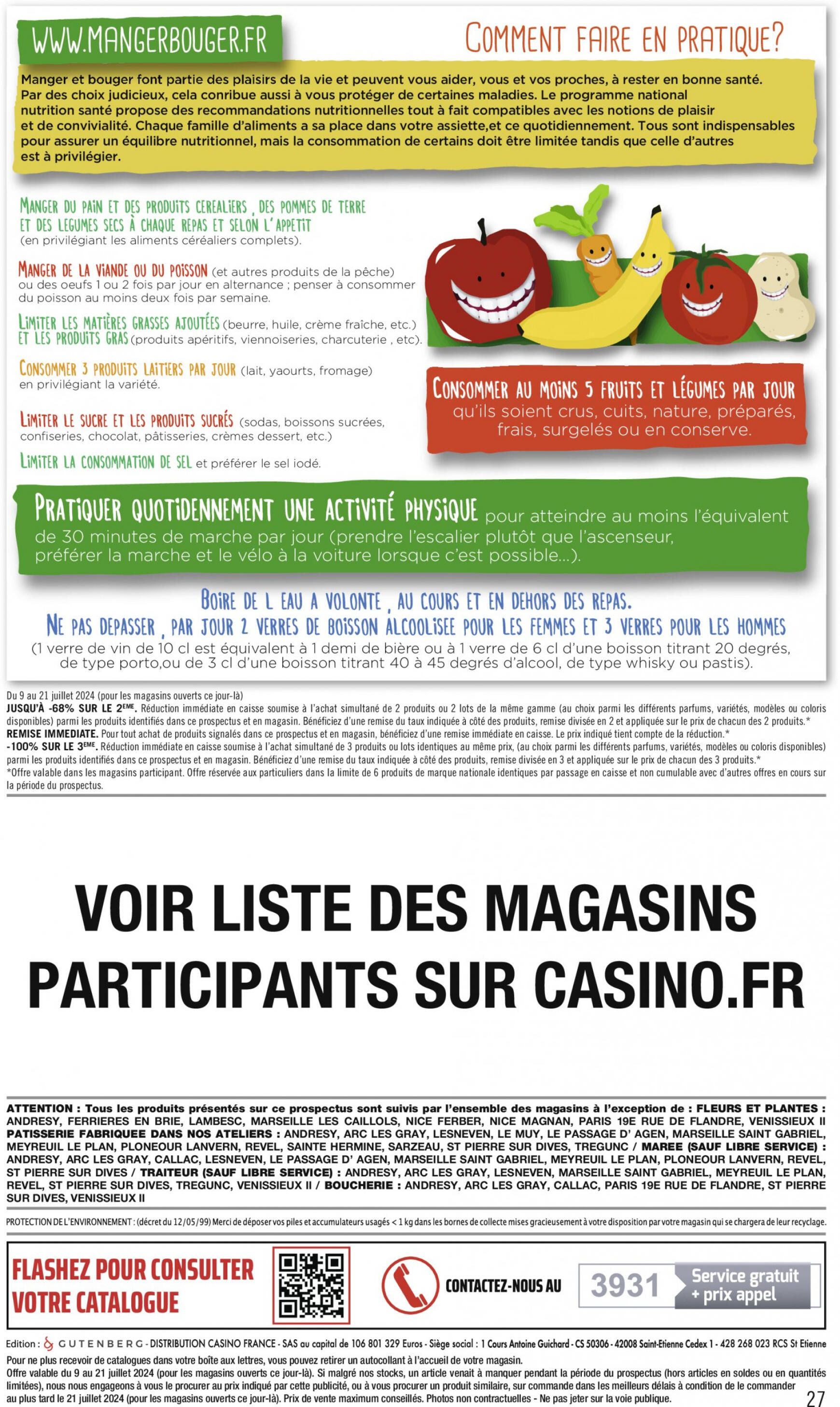 Prospectus Casino Supermarché actuel 09.07. - 21.07. 27