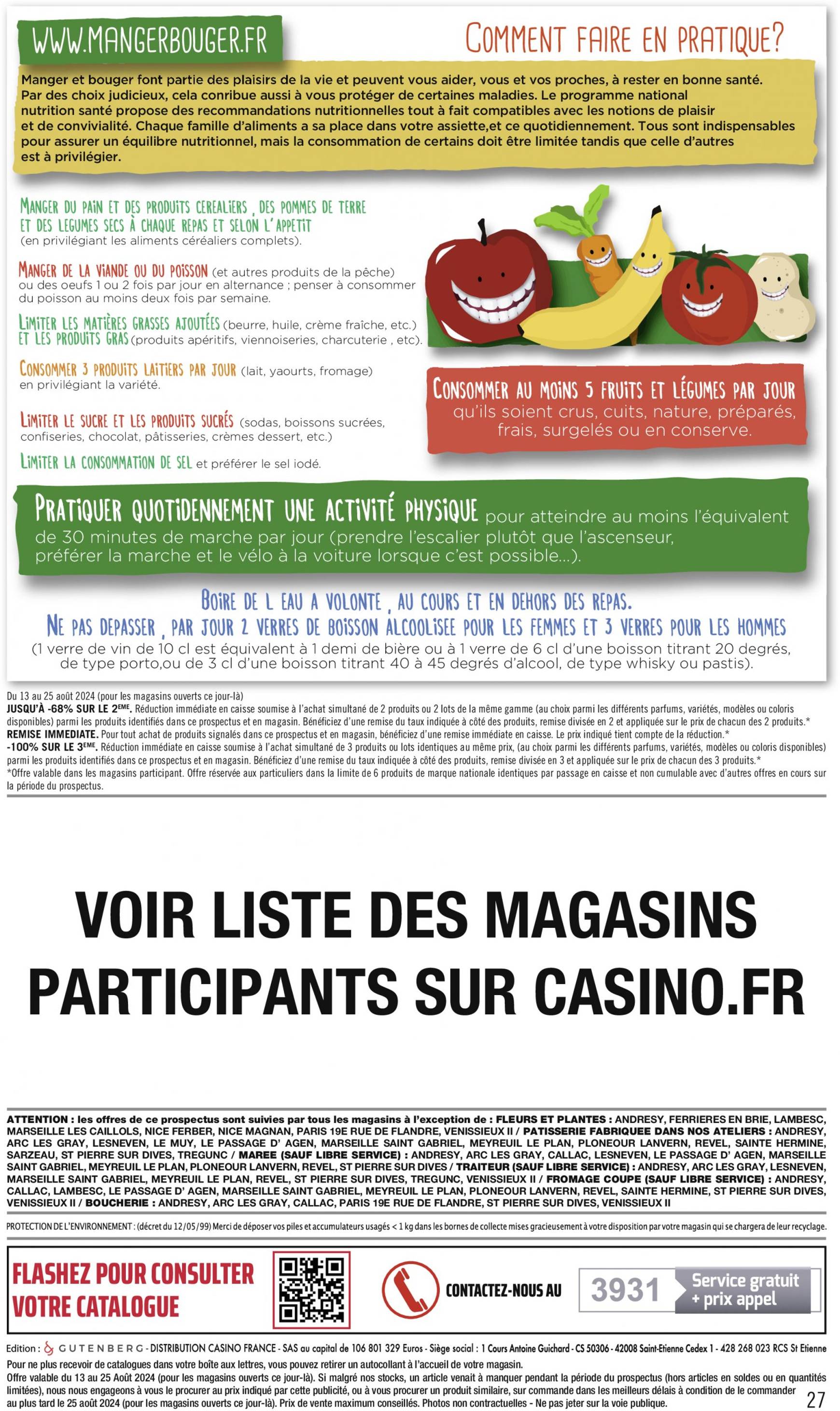 Catalogue Casino Supermarché valable dès 13.08. - 25.08. 27