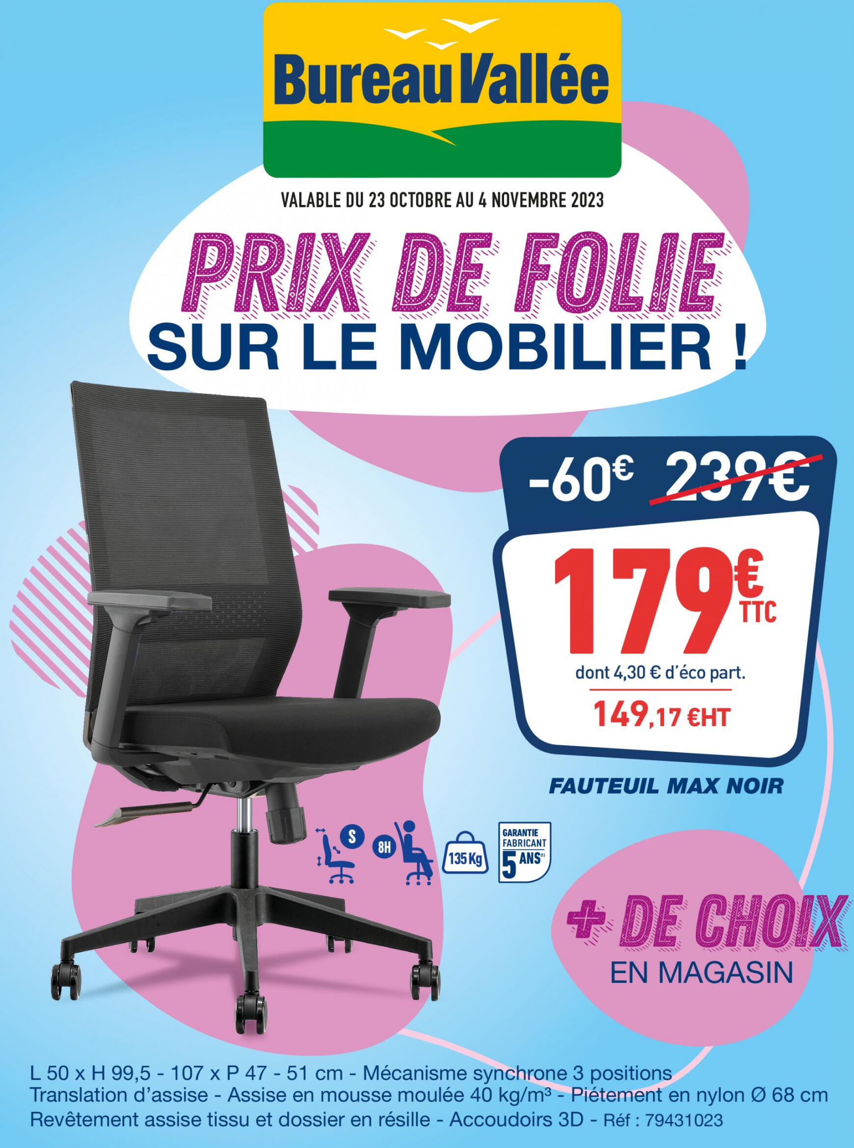 Burreau Vallée - PRIX DE FOLIE SUR LE MOBILIER !