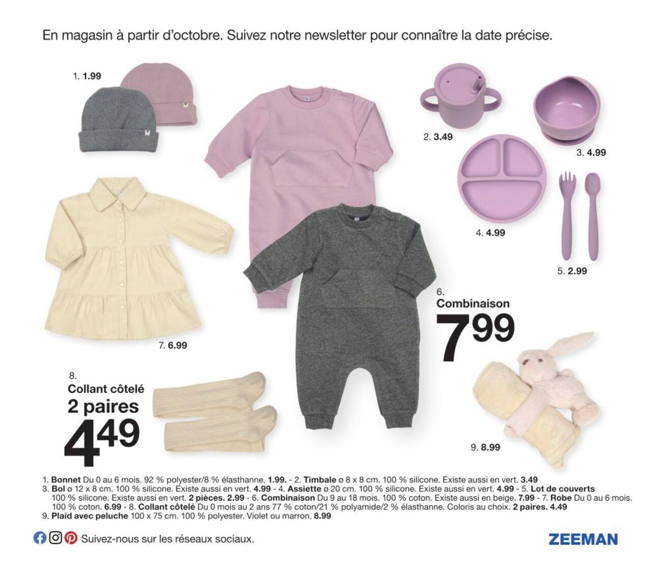 Zeeman Catalogue Bébé à partir du 01/08/2024 13