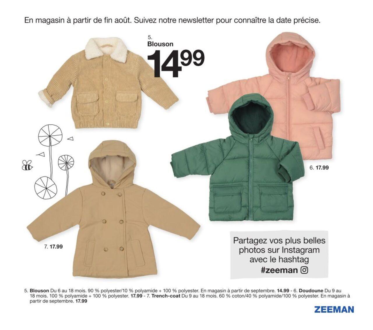 Zeeman Catalogue Bébé à partir du 01/08/2024 17