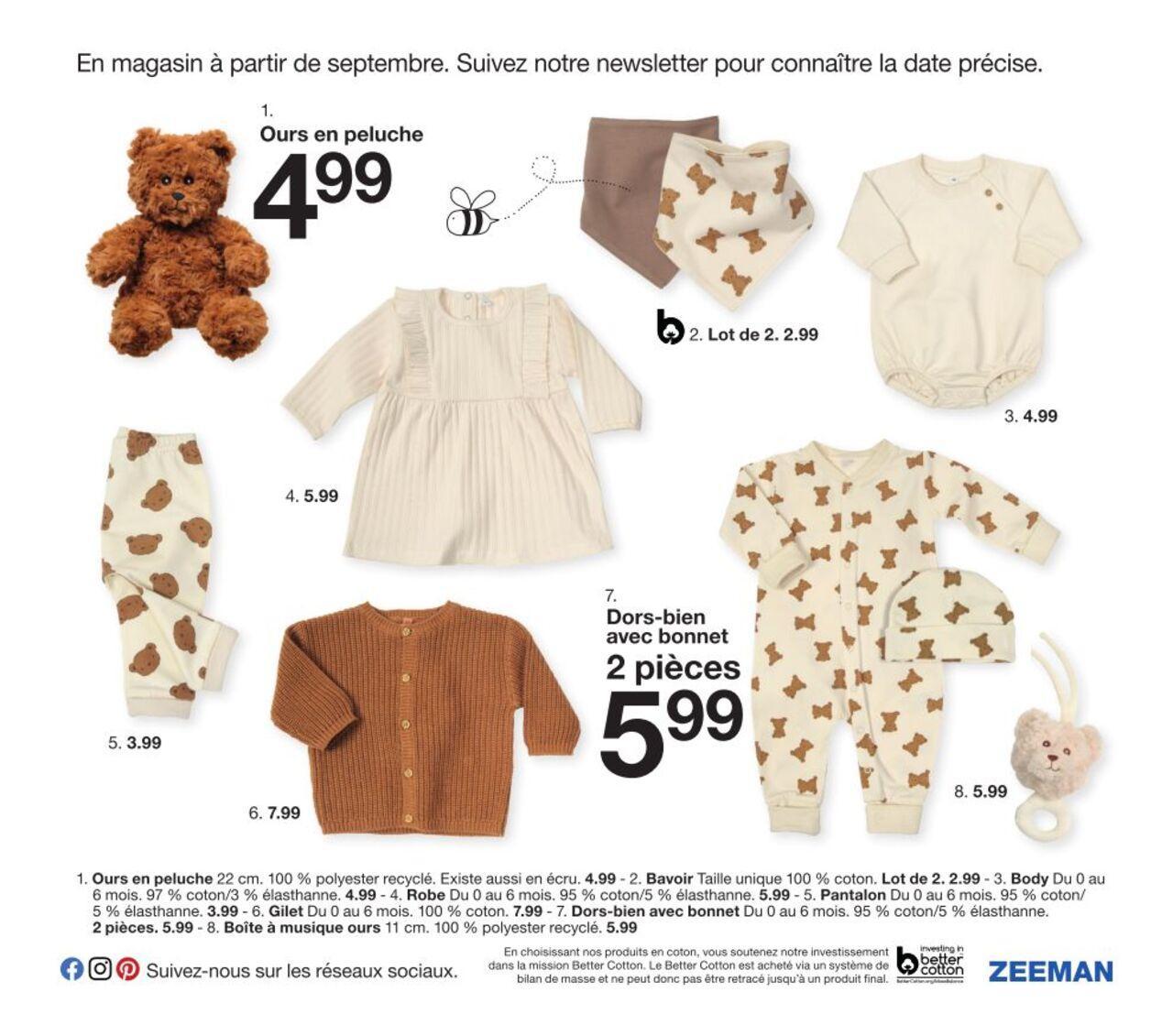 Zeeman Catalogue Bébé à partir du 01/08/2024 9