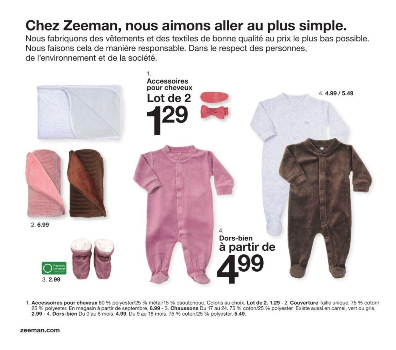 Zeeman Catalogue Bébé à partir du 01/08/2024 10