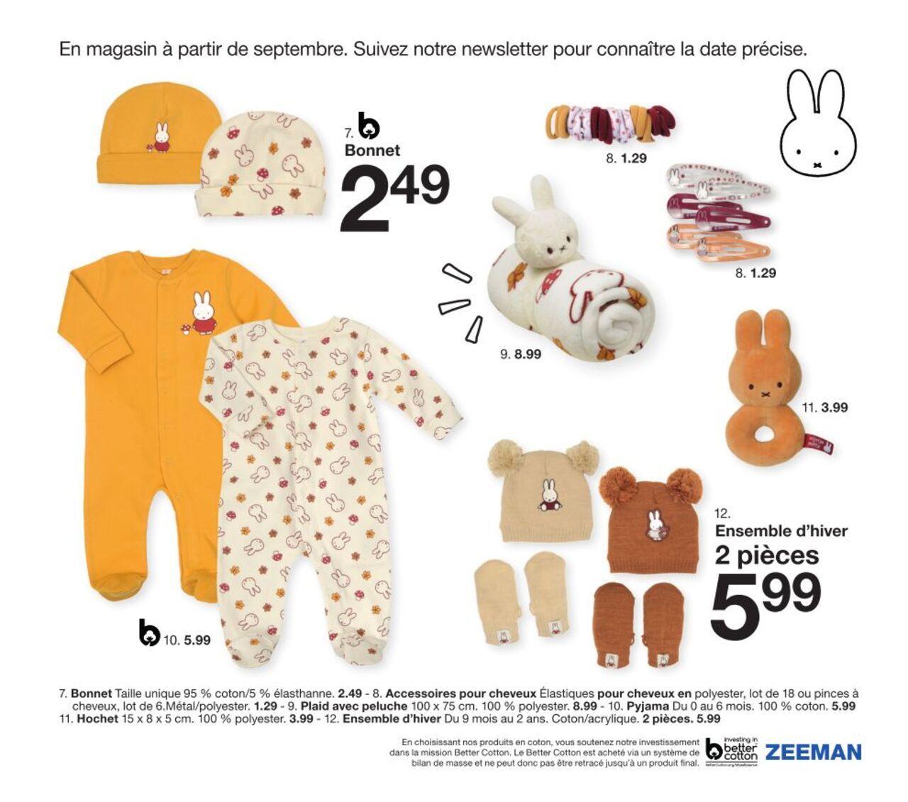 Zeeman Catalogue Bébé à partir du 01/08/2024 15