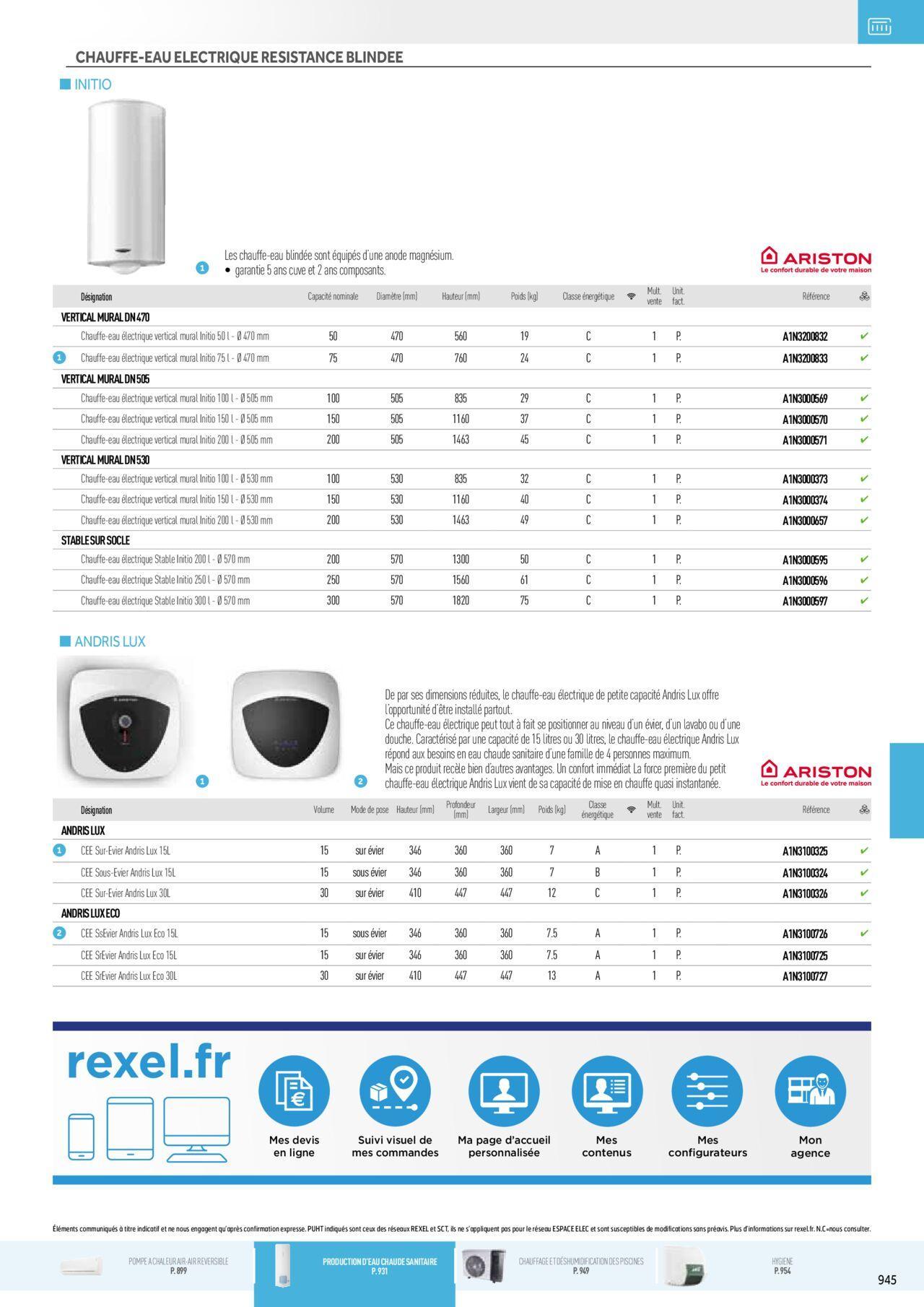 Rexel Chauffage Electrique, Eau Chaude Sanitaire, Climatisation, Ventilation et Photovoltaïque à partir du 01/12/2023 - 31/12/2024 161