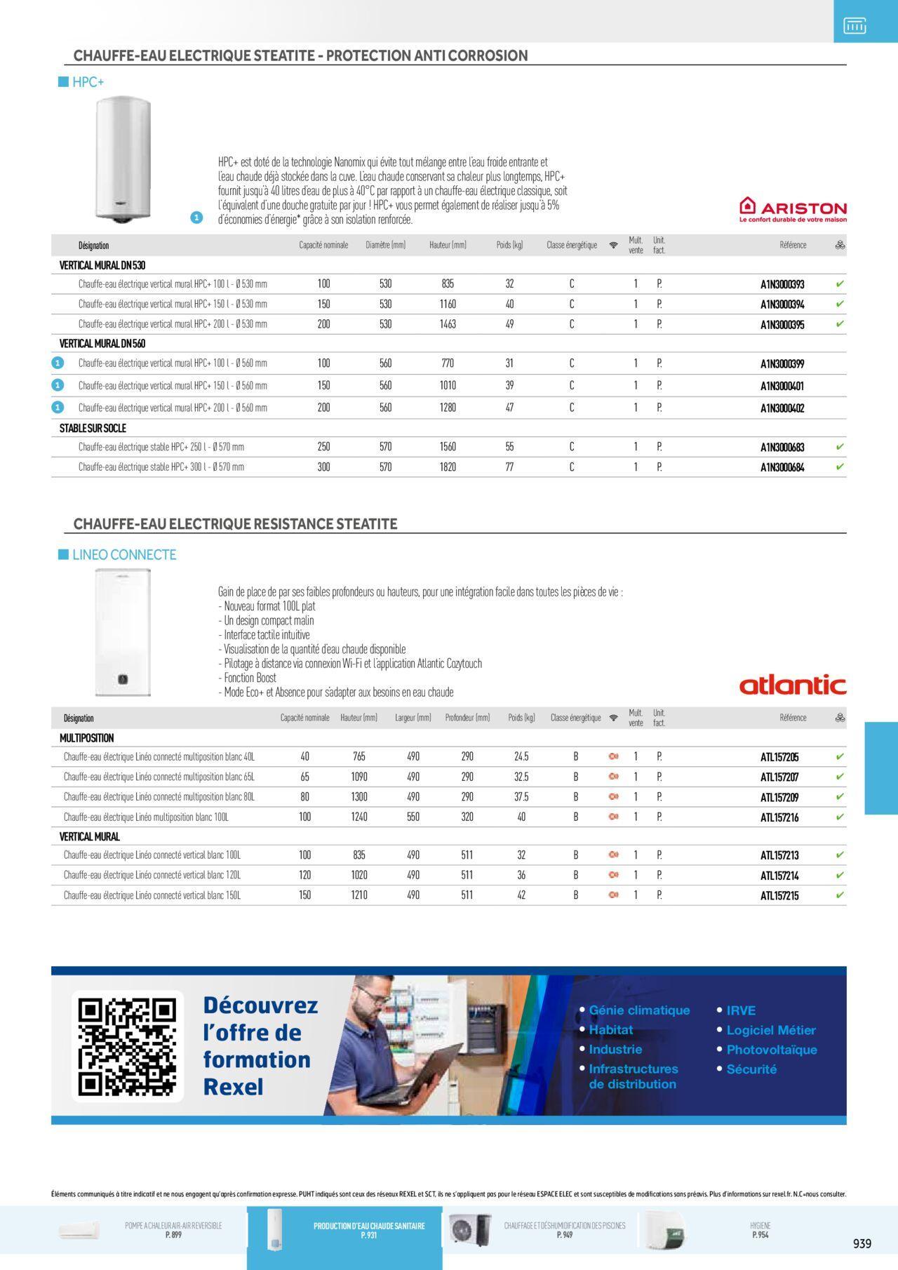 Rexel Chauffage Electrique, Eau Chaude Sanitaire, Climatisation, Ventilation et Photovoltaïque à partir du 01/12/2023 - 31/12/2024 155