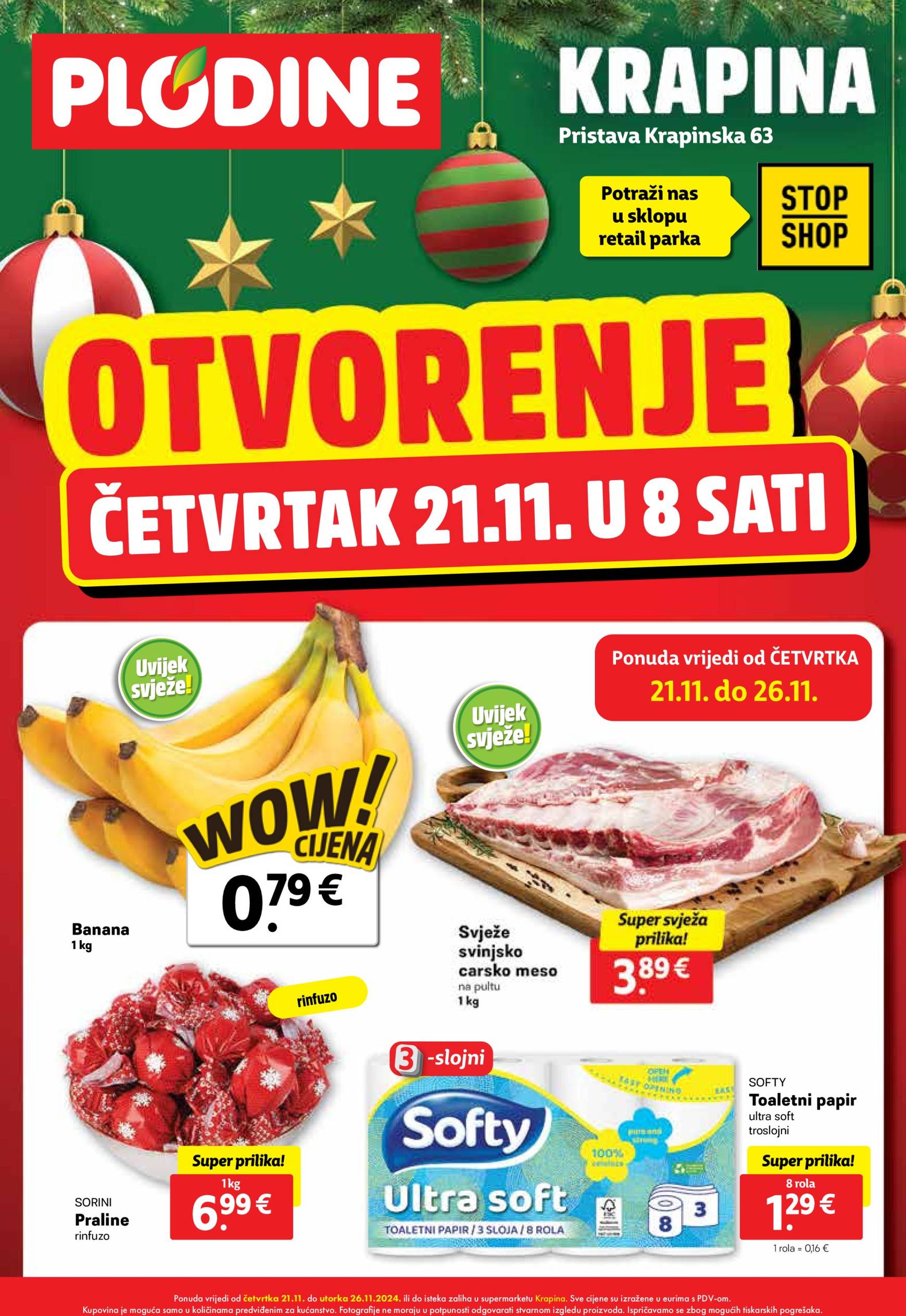 Plodine - Otvorenje Krapina katalog vrijedi od 20.11. do 26.11.