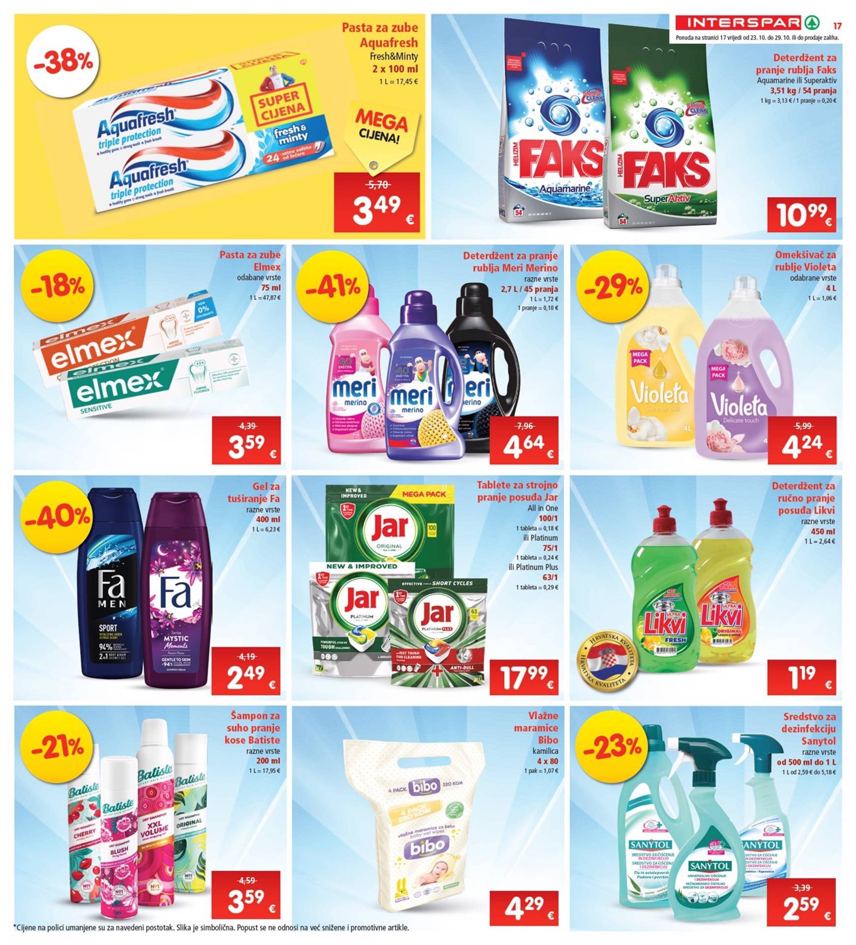 INTERSPAR katalog vrijedi od 23.10. do 29.10. 17