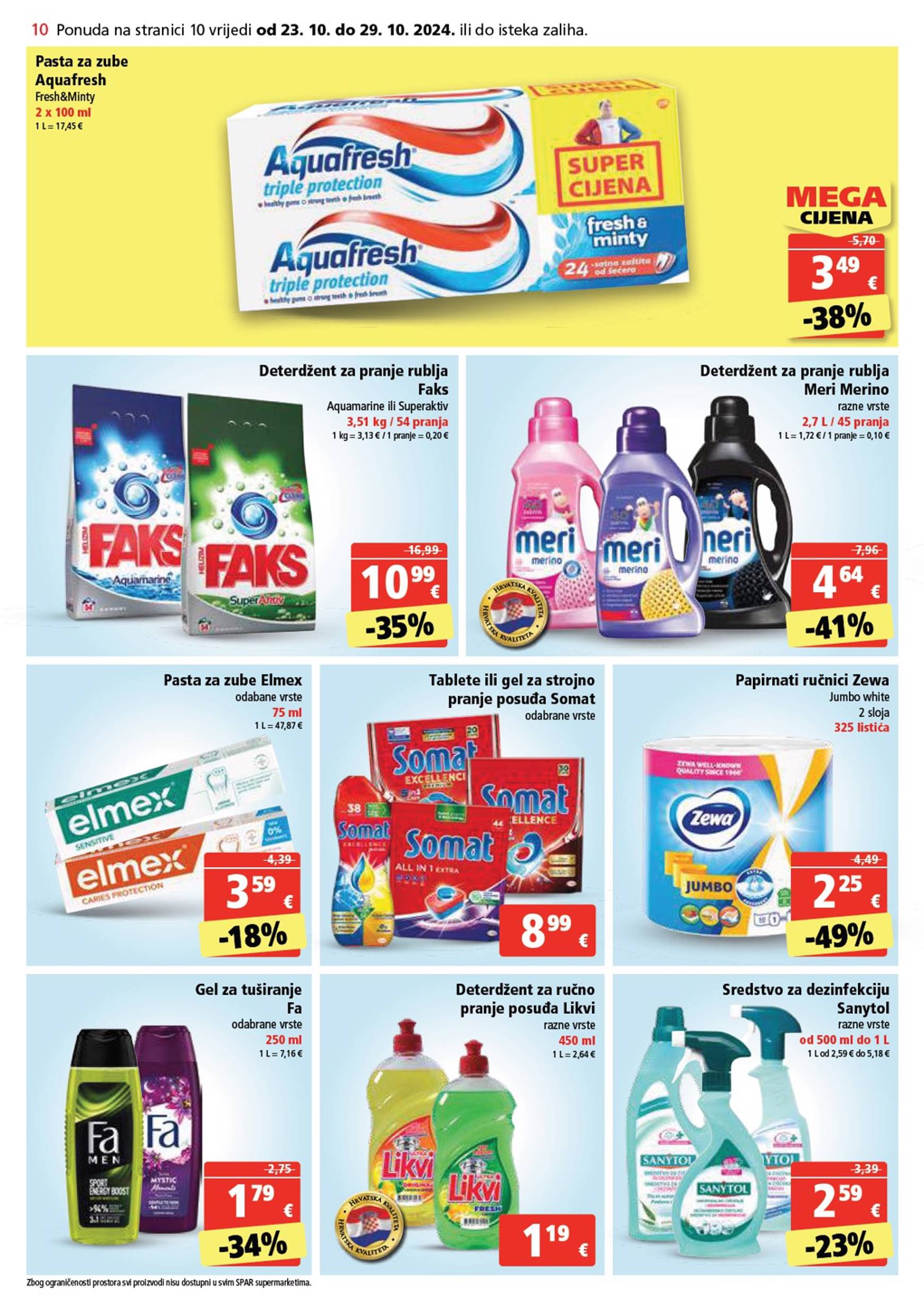 SPAR katalog vrijedi od 23.10. do 29.10. 10