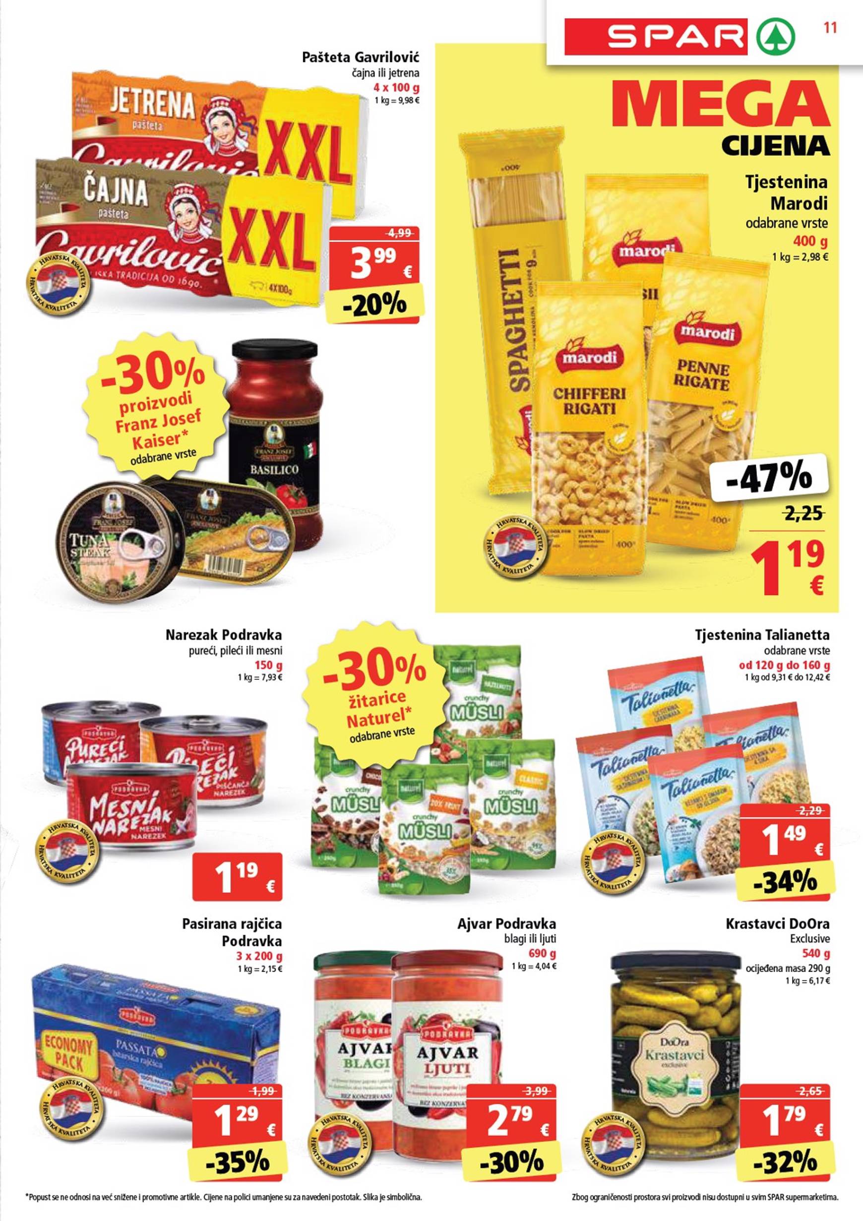 SPAR katalog vrijedi od 06.11. do 12.11. 11