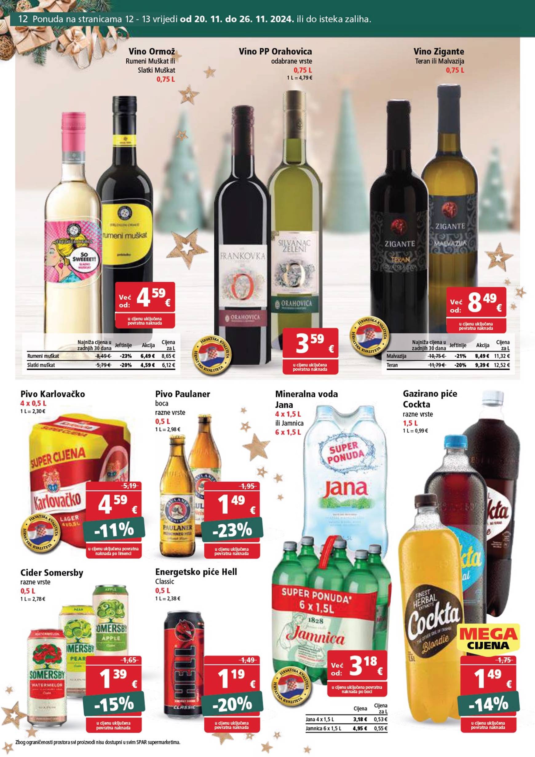 SPAR katalog vrijedi od 20.11. do 26.11. 12