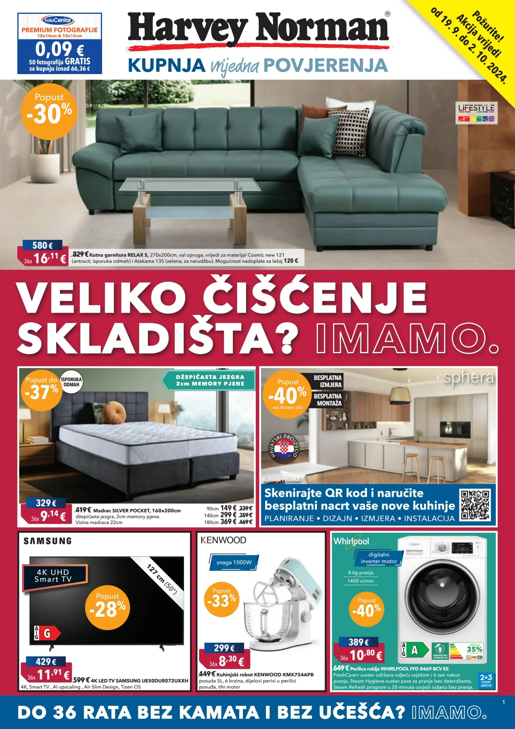 Novi Harvey Norman - Veliko čišćenje skladišta katalog vrijedi od 19.09. do 02.10.