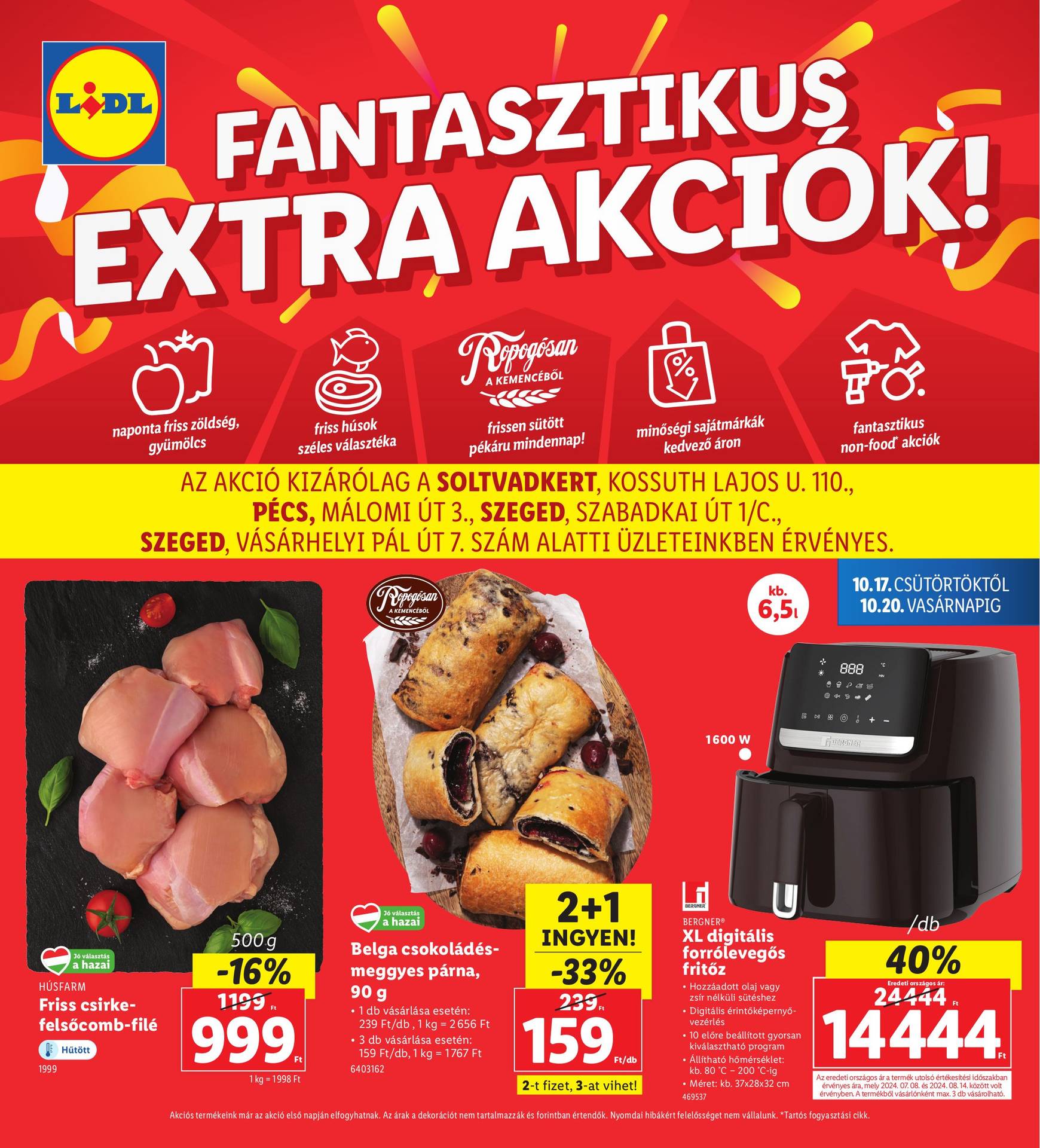 Lidl - Soltvadkert, Pécs, Szeged akciós újság, érvényes 10.17. - 10.20.