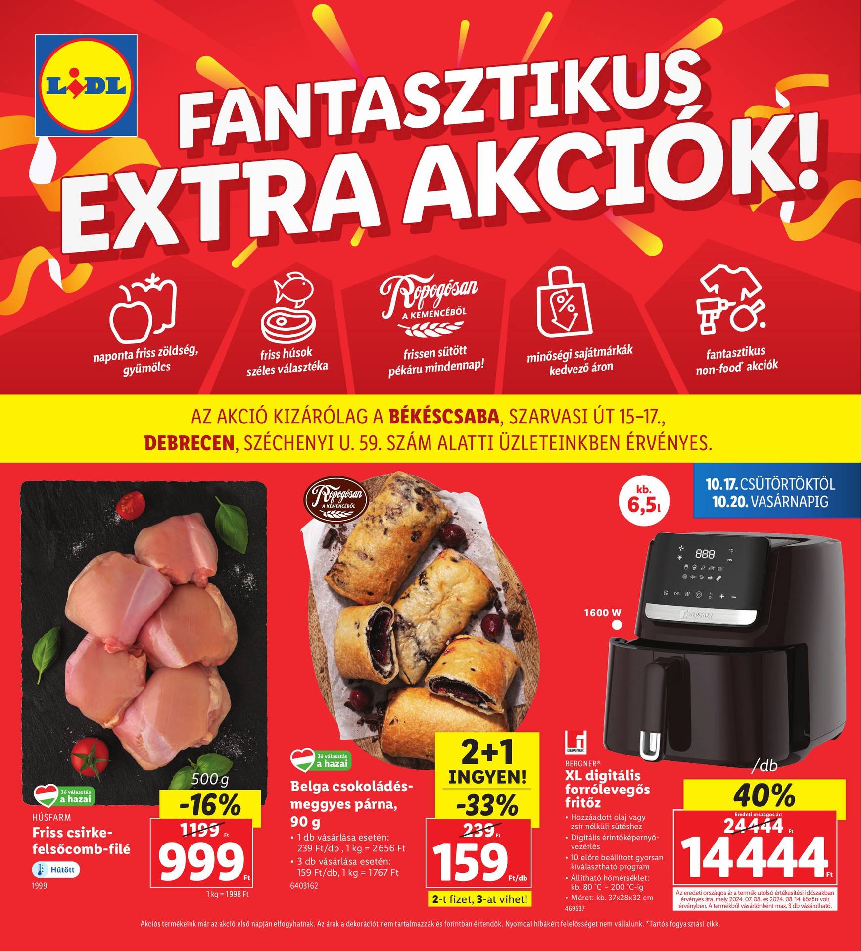 Lidl - Békéscsaba, Debrecen akciós újság, érvényes 10.17. - 10.20.