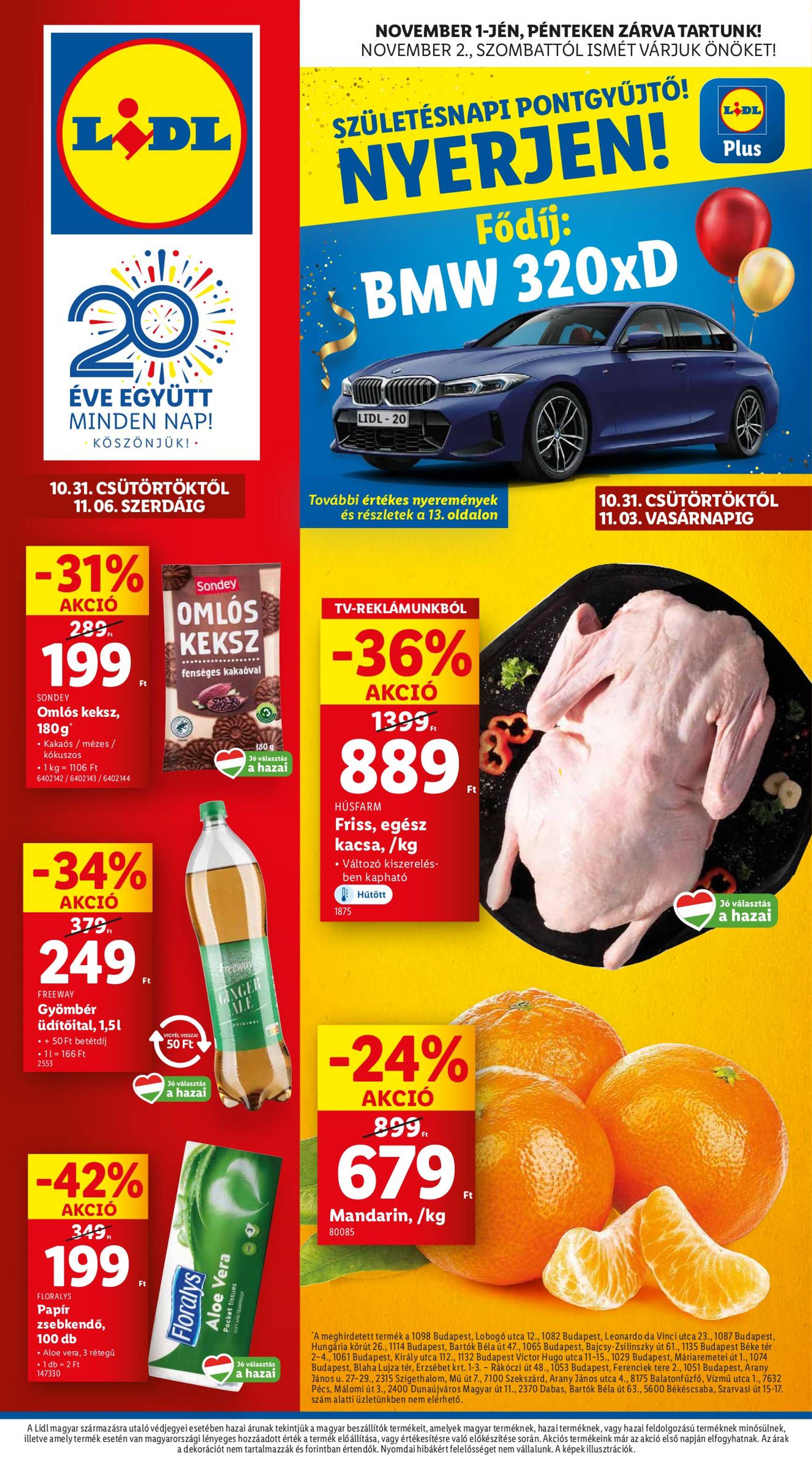 Lidl akciós újság, érvényes 10.31. - 11.06.