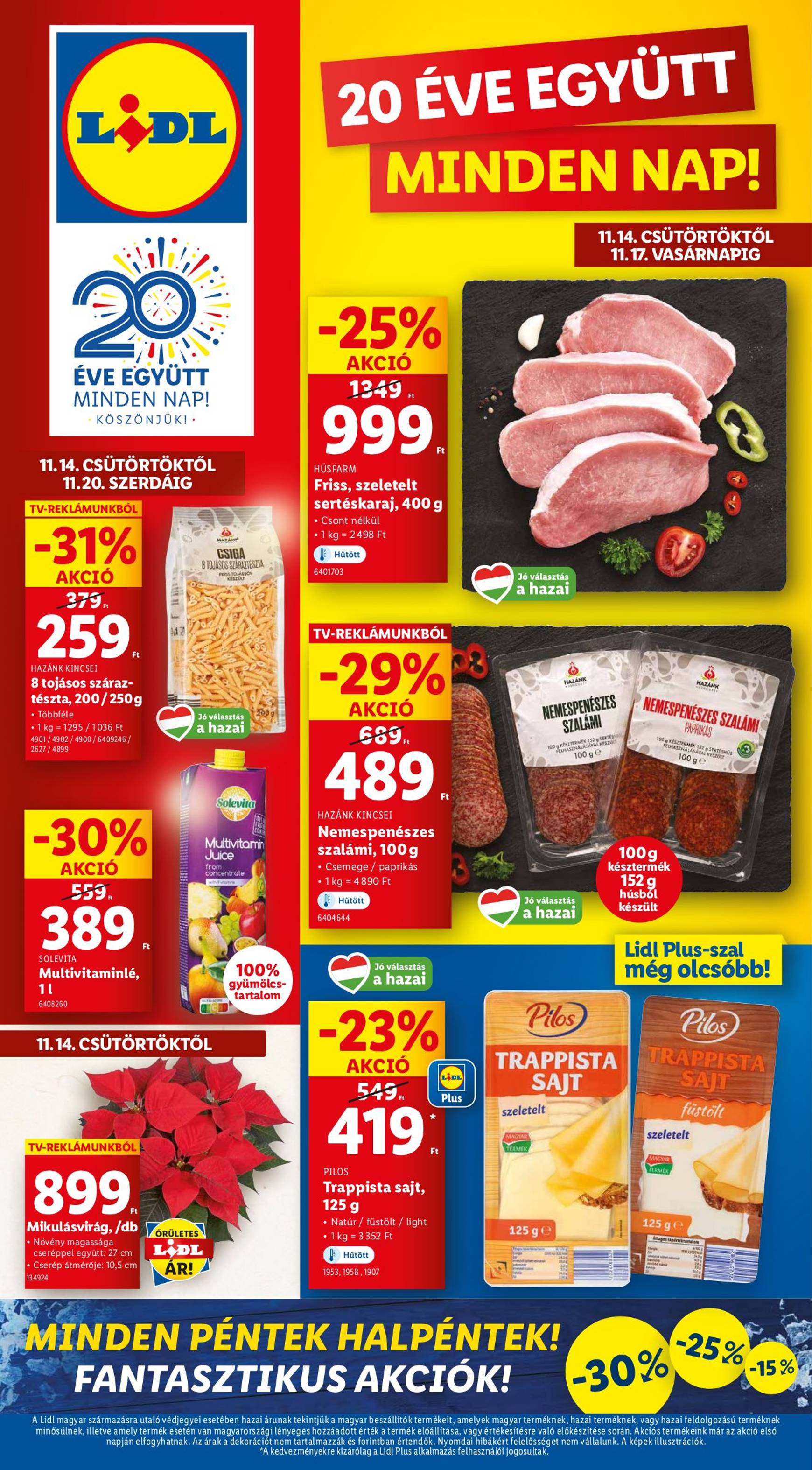 Lidl akciós újság, érvényes 11.14. - 11.20.